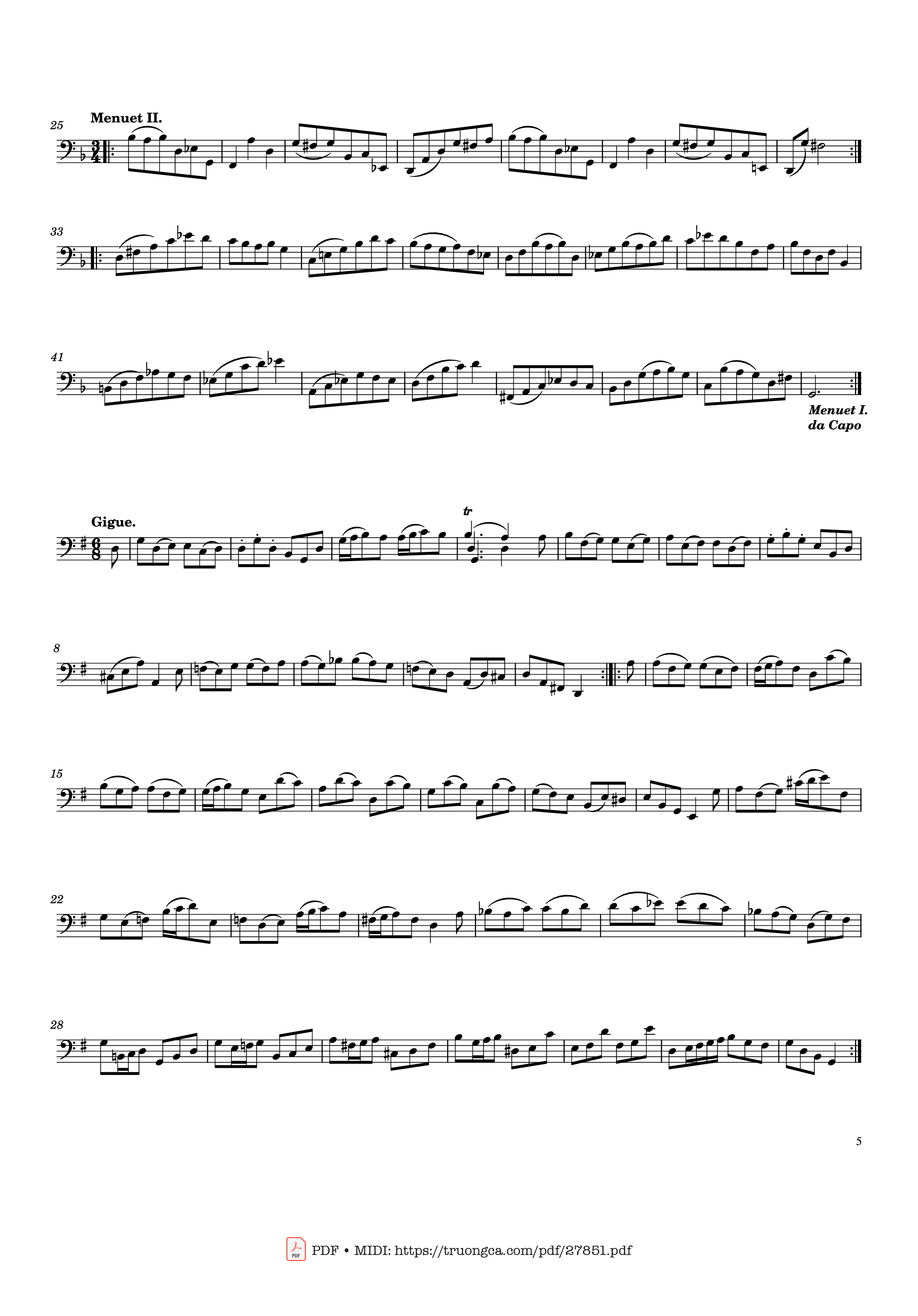 Page 5 of Sheet music PDF Bach Cello Suite No. 1 - Johann Sebastian Bach