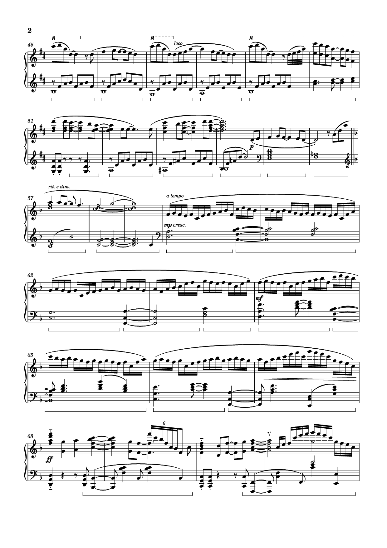 Page 2 of Sheet music PDF Piano Sincerely Piano - Original Artist: TRUE
