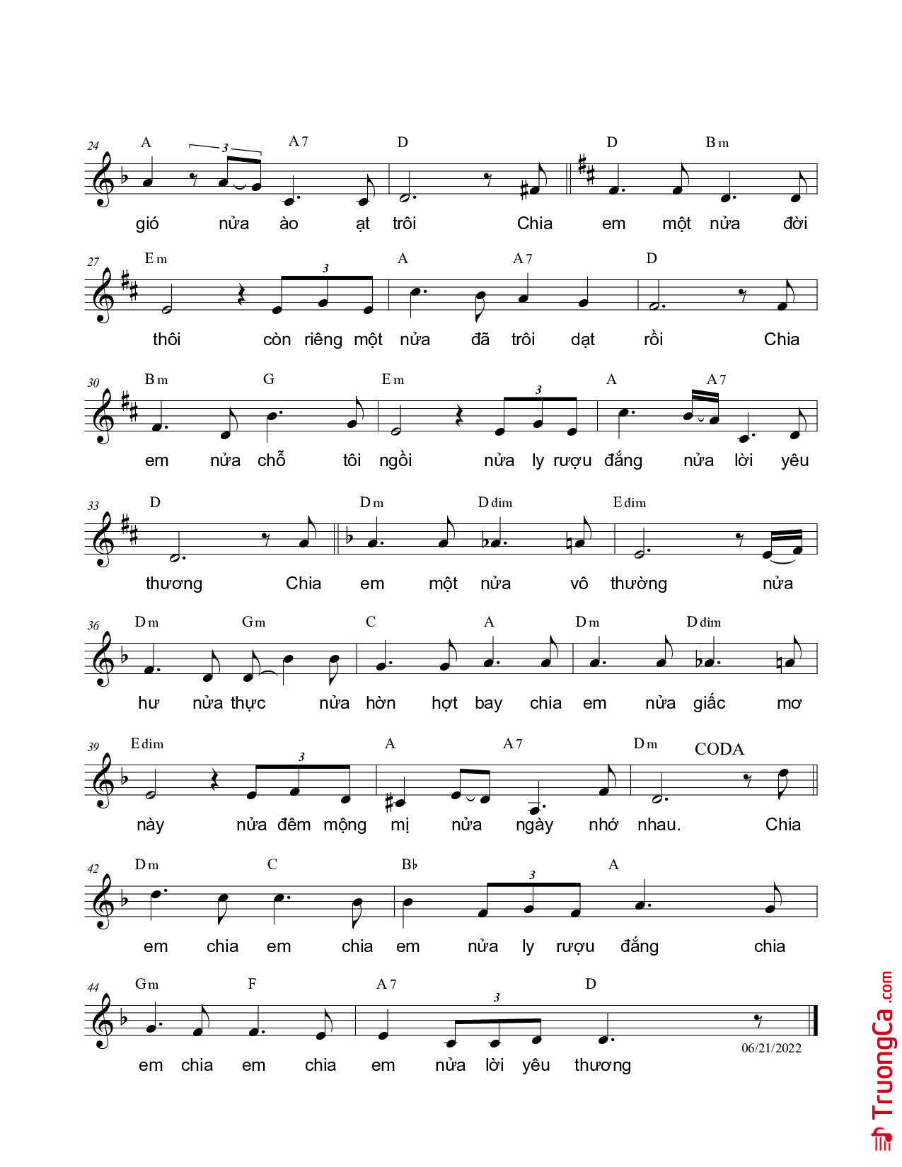 Chia em một nửa đời này Nửa mưa nửa nắng nửa gầy bóng nhau, Trang 2