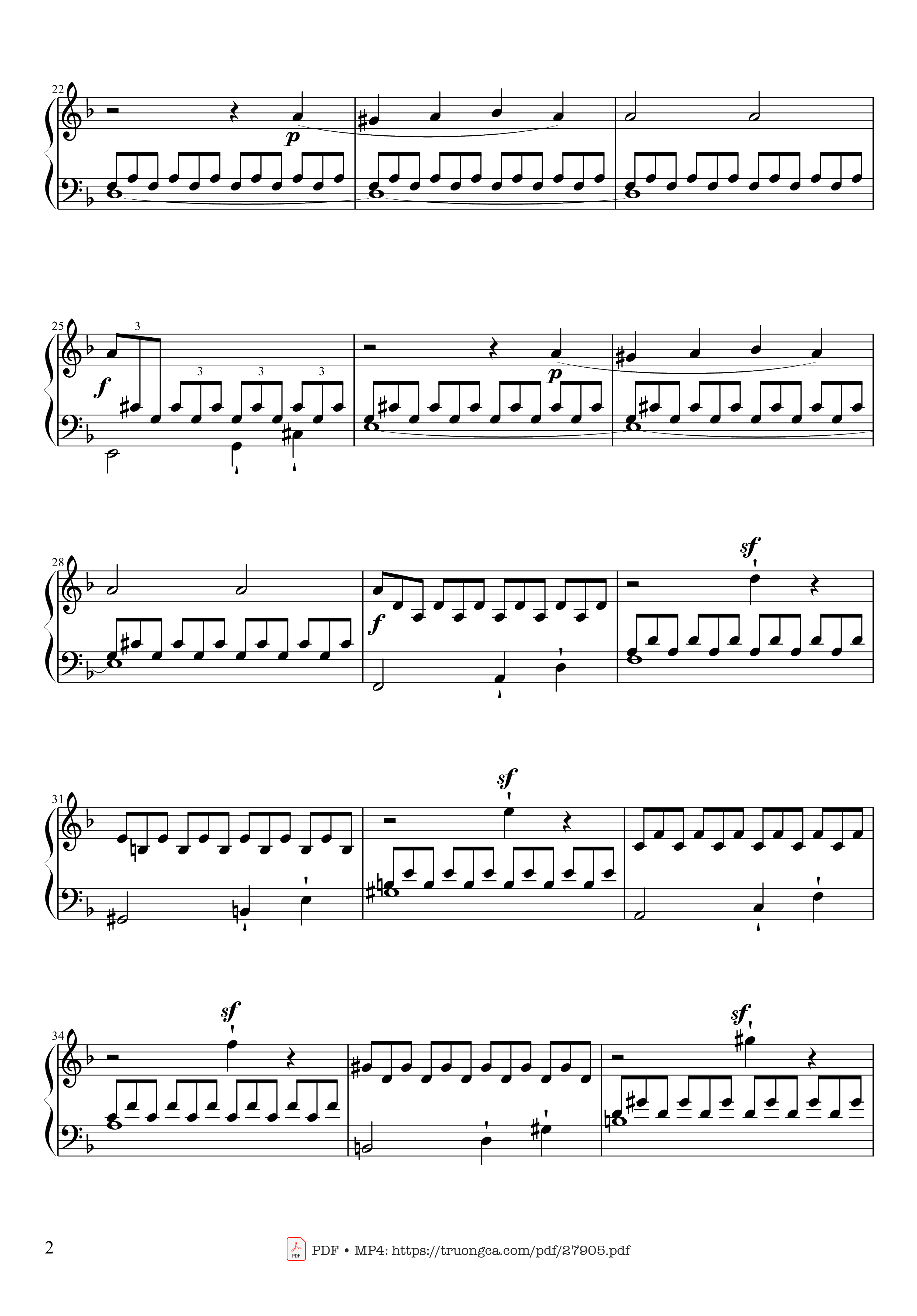 Page 2 of Sheet music PDF Piano Sonate No. 17, Tempest (1st Movement) - Ludwig van Beethoven