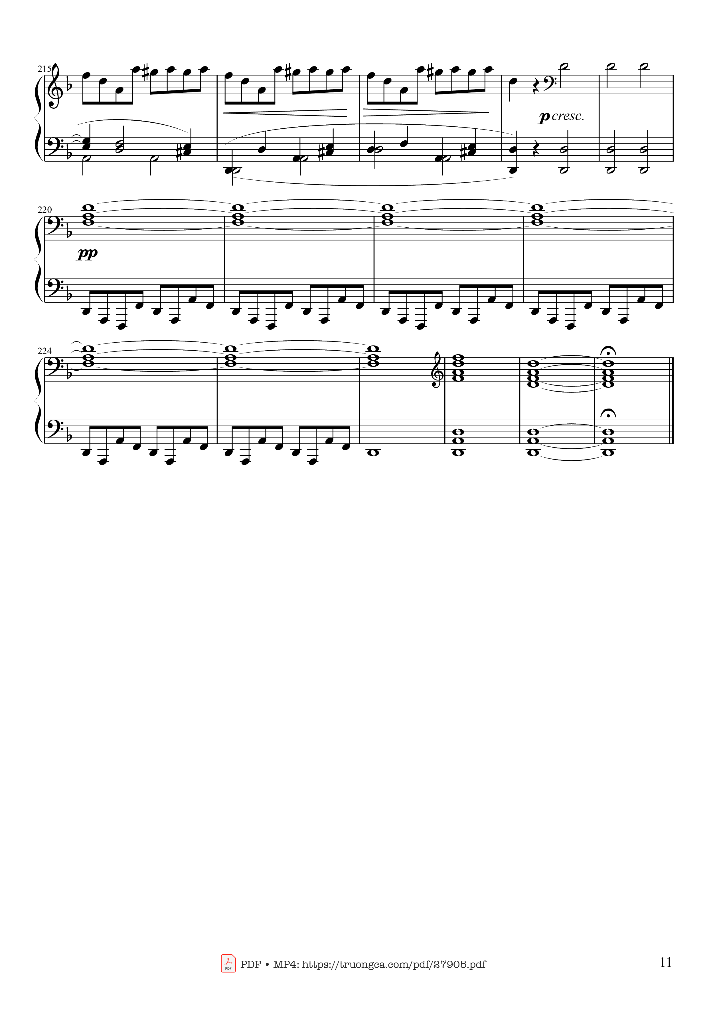 Page 11 of Sheet music PDF Piano Sonate No. 17, Tempest (1st Movement) - Ludwig van Beethoven