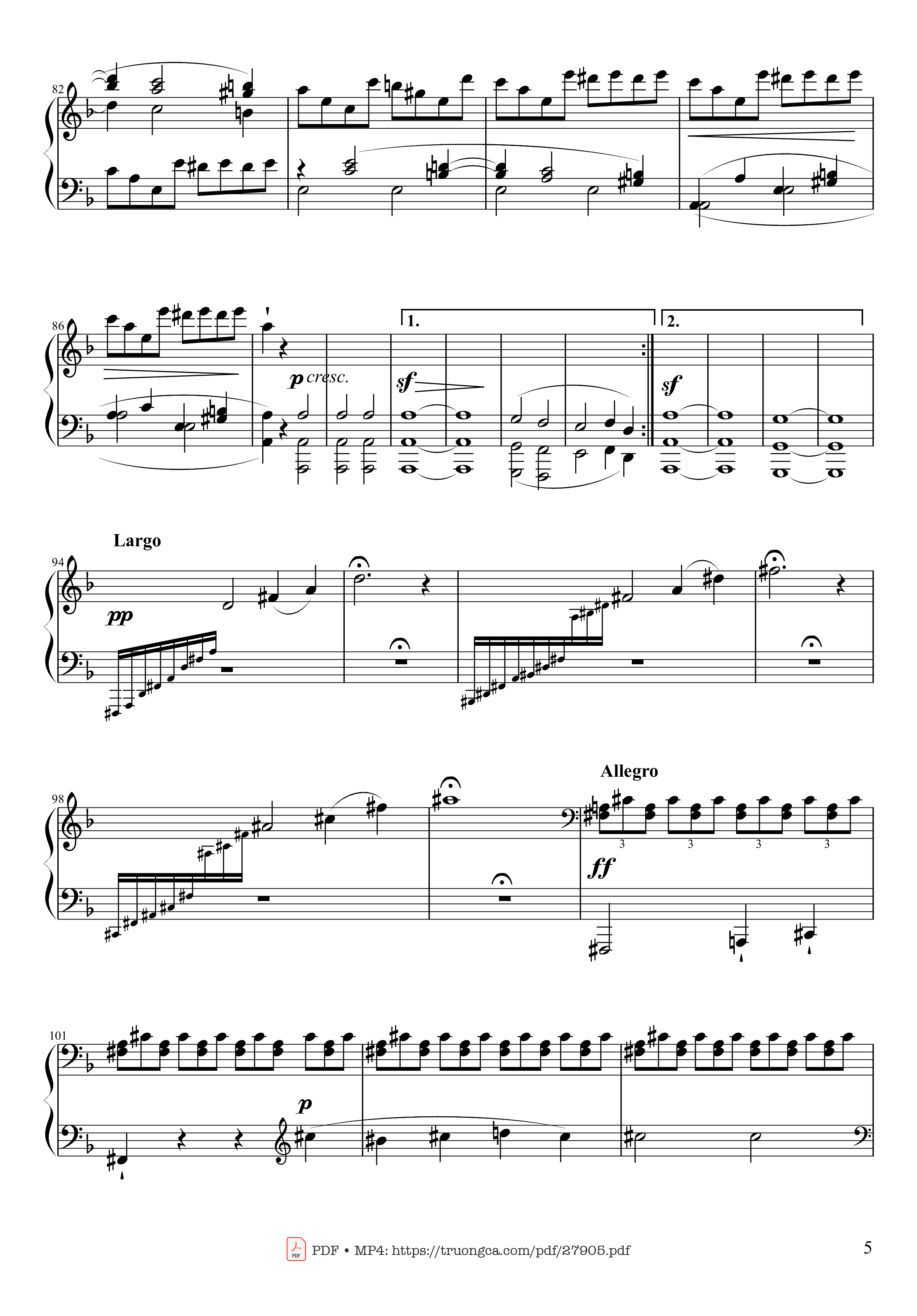 Page 5 of Sheet music PDF Piano Sonate No. 17, Tempest (1st Movement) - Ludwig van Beethoven