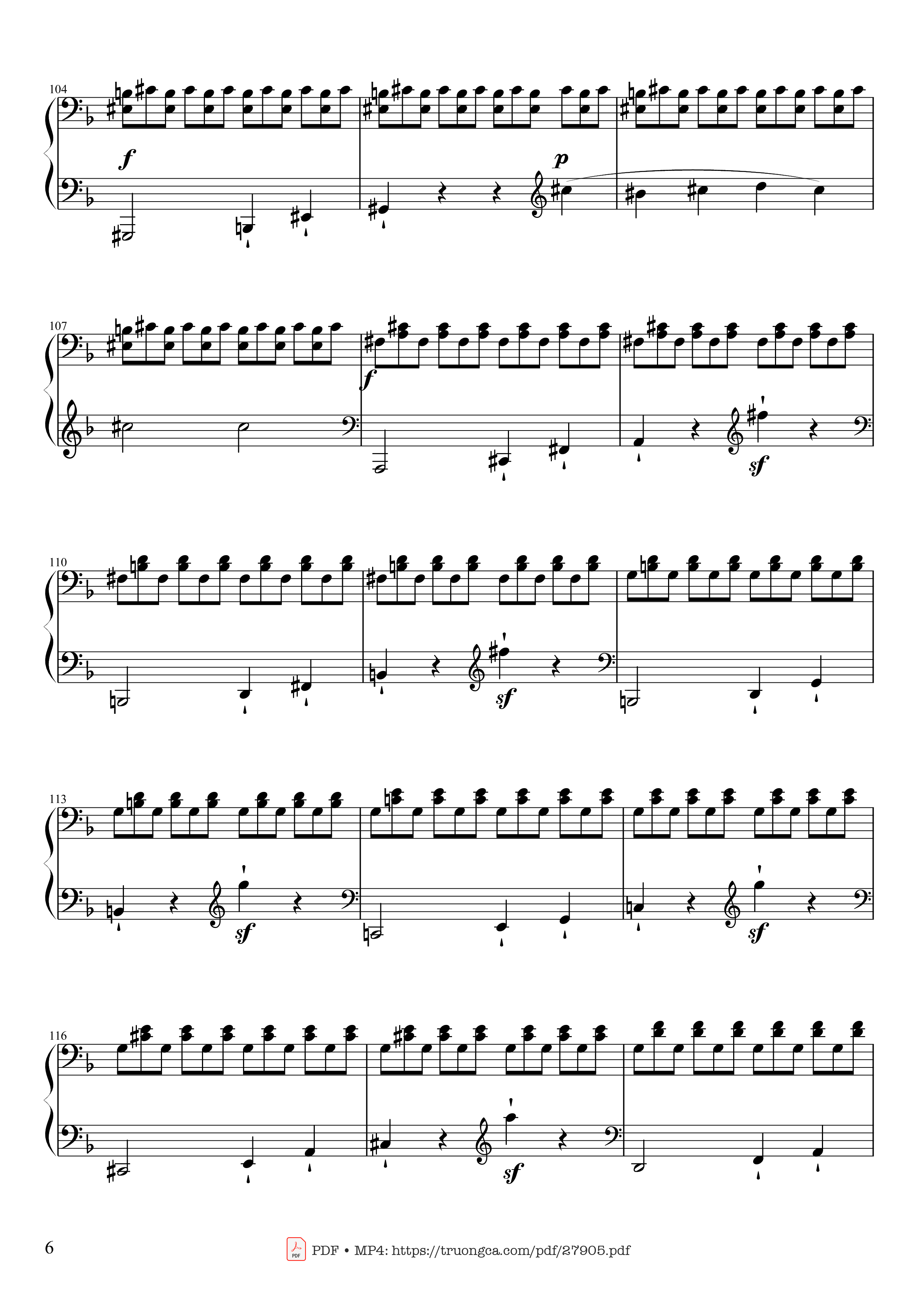 Page 6 of Sheet music PDF Piano Sonate No. 17, Tempest (1st Movement) - Ludwig van Beethoven