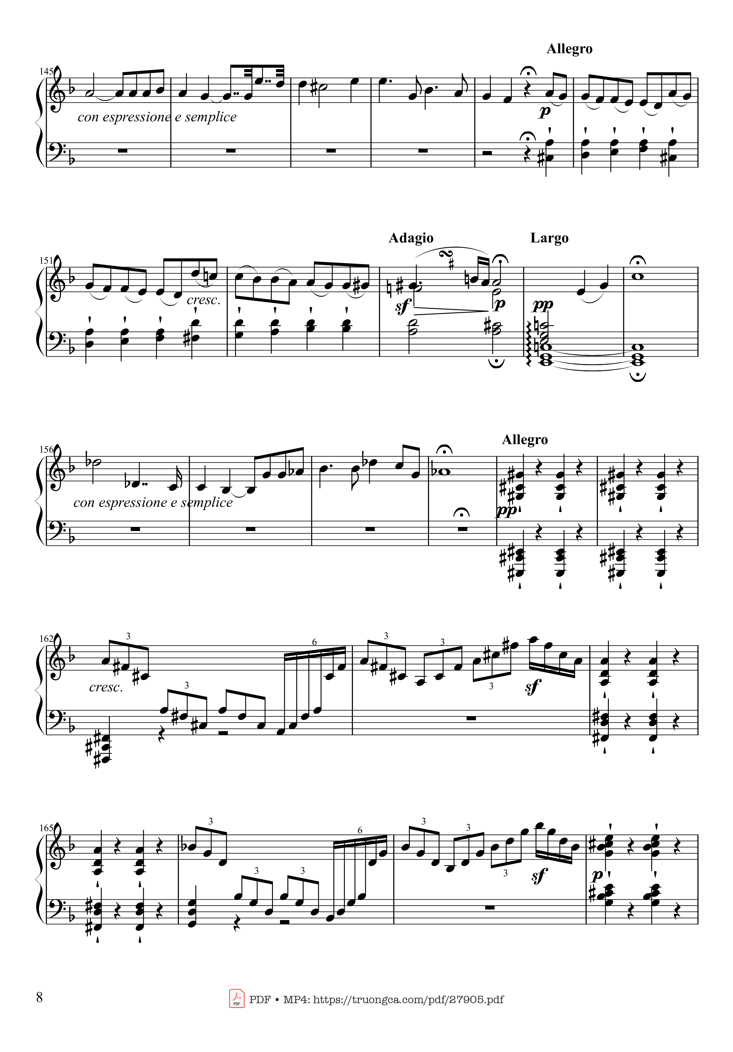 Page 8 of Sheet music PDF Piano Sonate No. 17, Tempest (1st Movement) - Ludwig van Beethoven