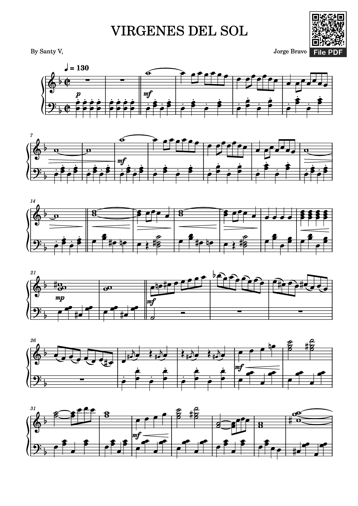 Sheet PDF of VIRGENES DEL SOL Piano