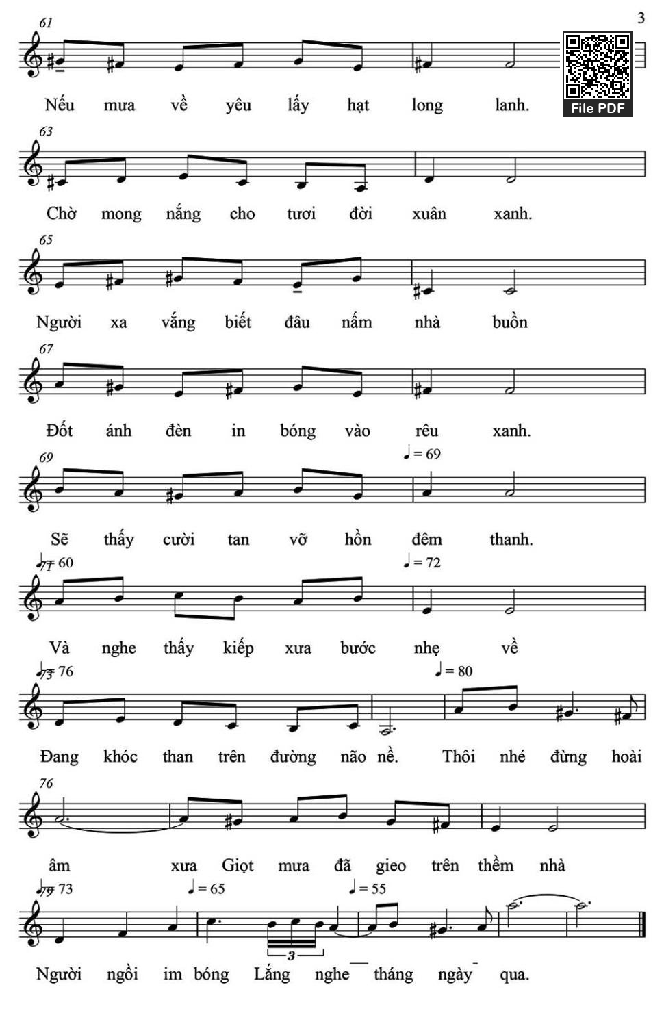 Page 3 of Sheet music PDF Trở Về Mái Nhà Xưa - Phạm Duy