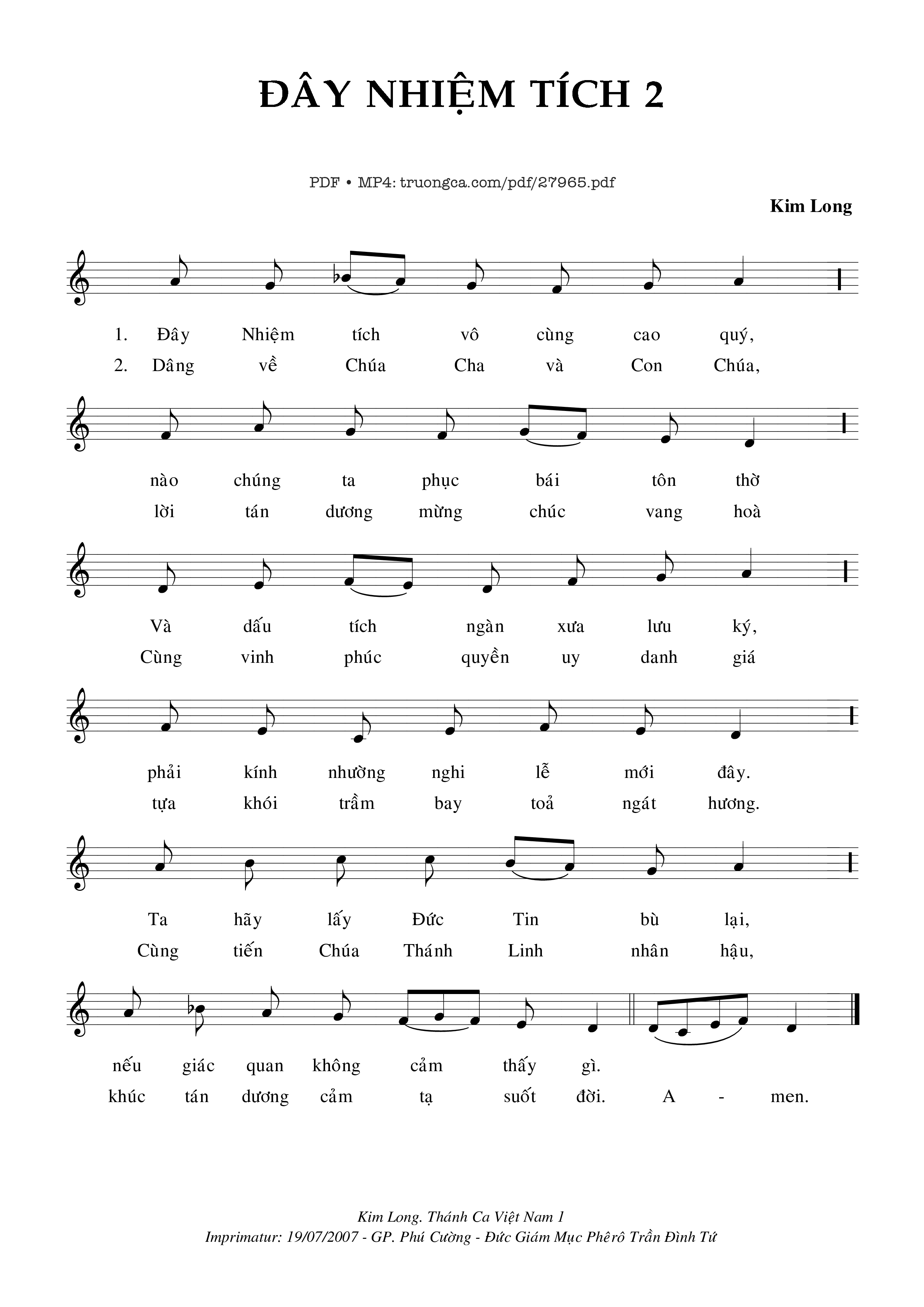 Sheet PDF of Đây Nhiệm Tích 2