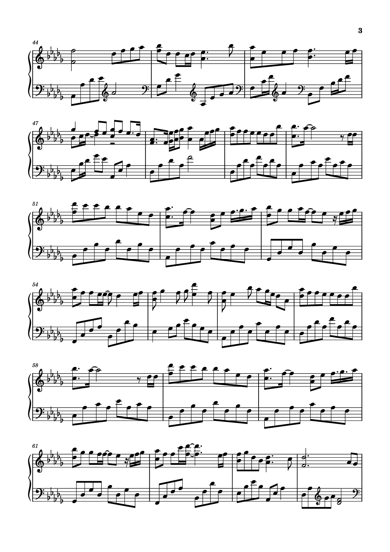 Page 3 of Sheet music PDF Piano 星河皆予你 Piano (Dành tặng anh cả dải ngân hà) - 余澈