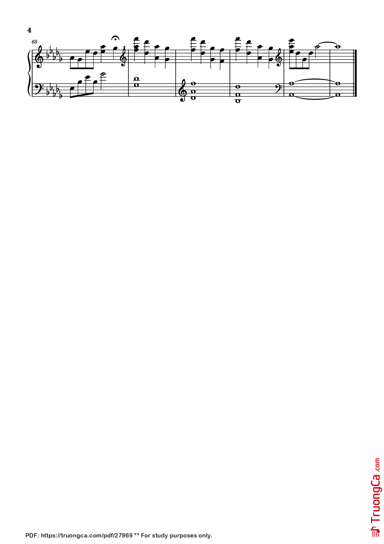 Page 4 of Sheet music PDF Piano 星河皆予你 Piano (Dành tặng anh cả dải ngân hà) - 余澈