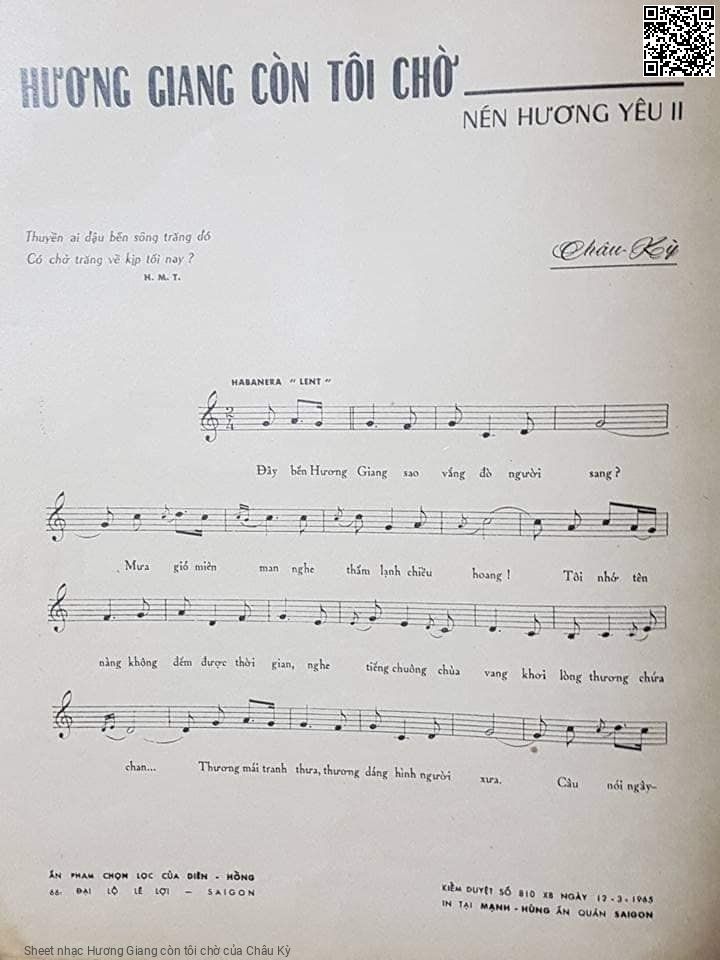 Page 2 of Sheet music PDF Hương Giang còn tôi chờ - Châu Kỳ