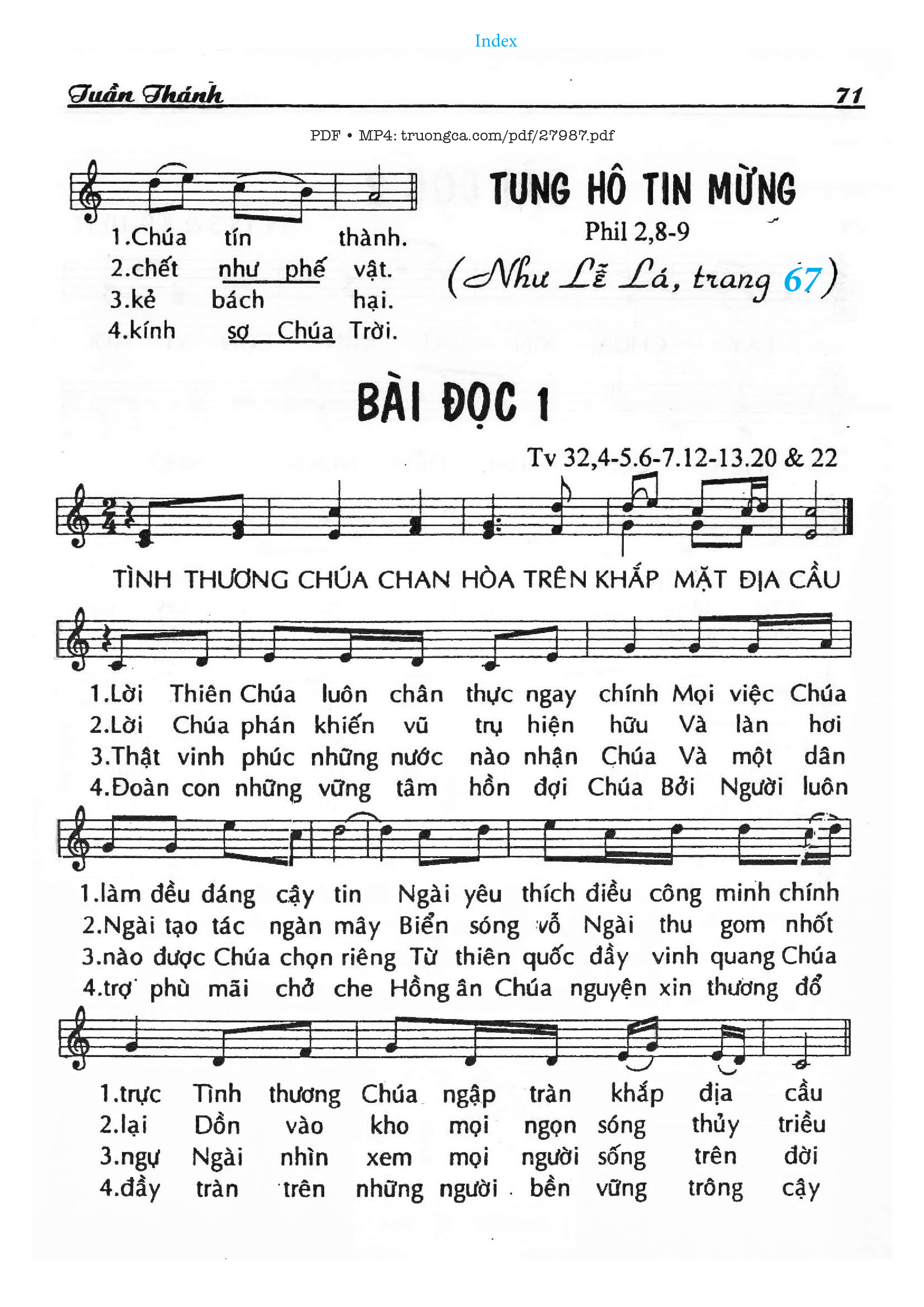 Sheet PDF of Thánh Vịnh 32, Vọng Phục Sinh - Bài Đọc 1