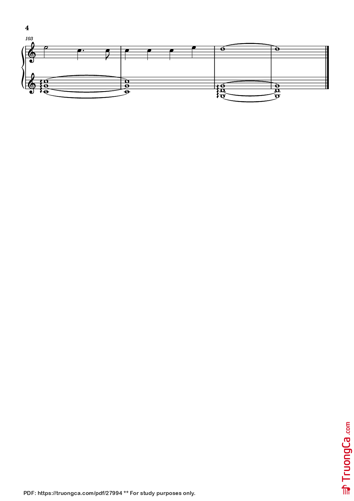 Page 4 of Sheet music PDF Piano Mất kết nối Piano - Dương Domic