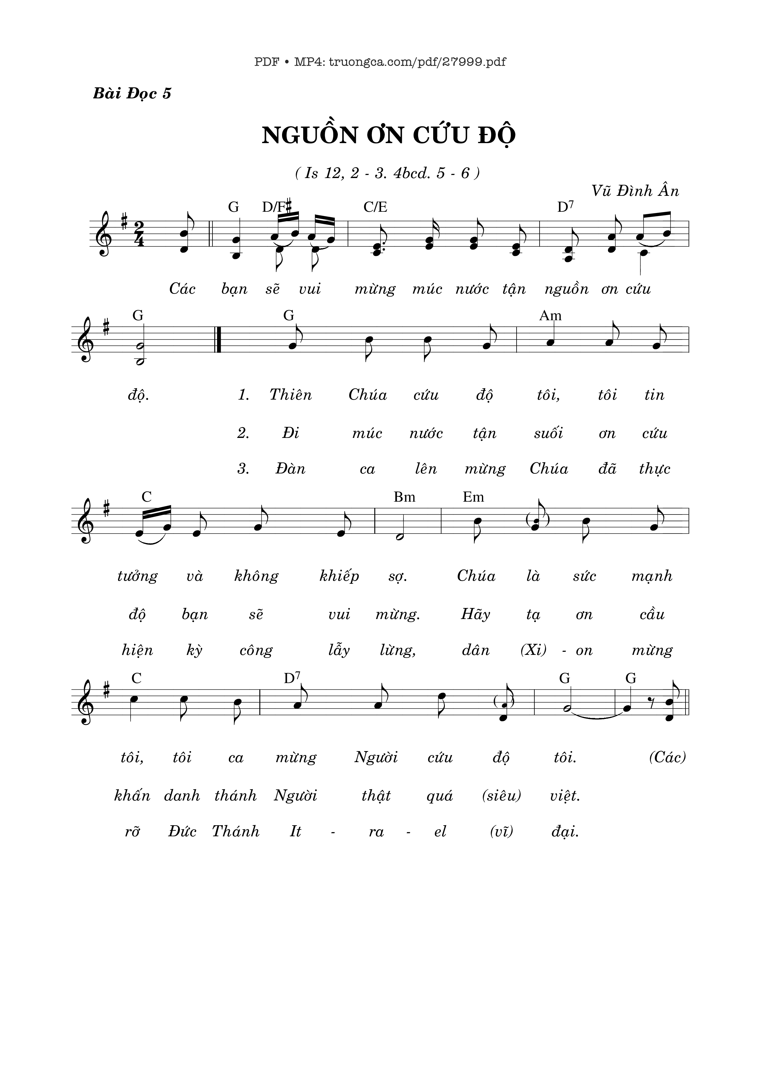 Page 1 of Sheet music PDF Nguồn Ơn Cứu Độ - Vũ Đình Ân