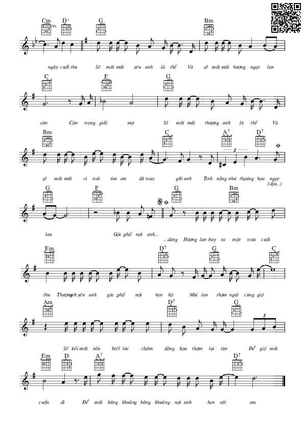 Page 2 of Sheet music PDF Hương ngọc lan - Anh Quân