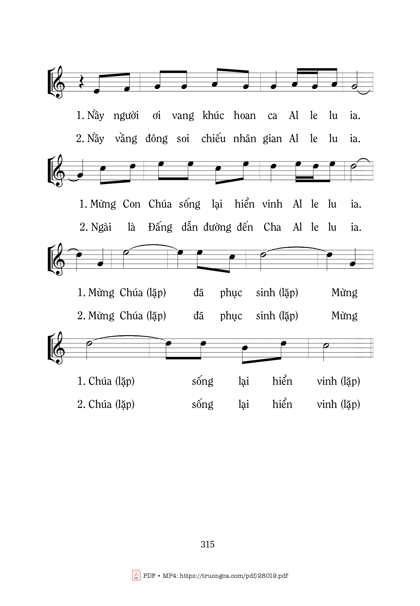 Page 2 of Sheet music PDF Mừng Chúa Đã Sống Lại - Mi Trầm