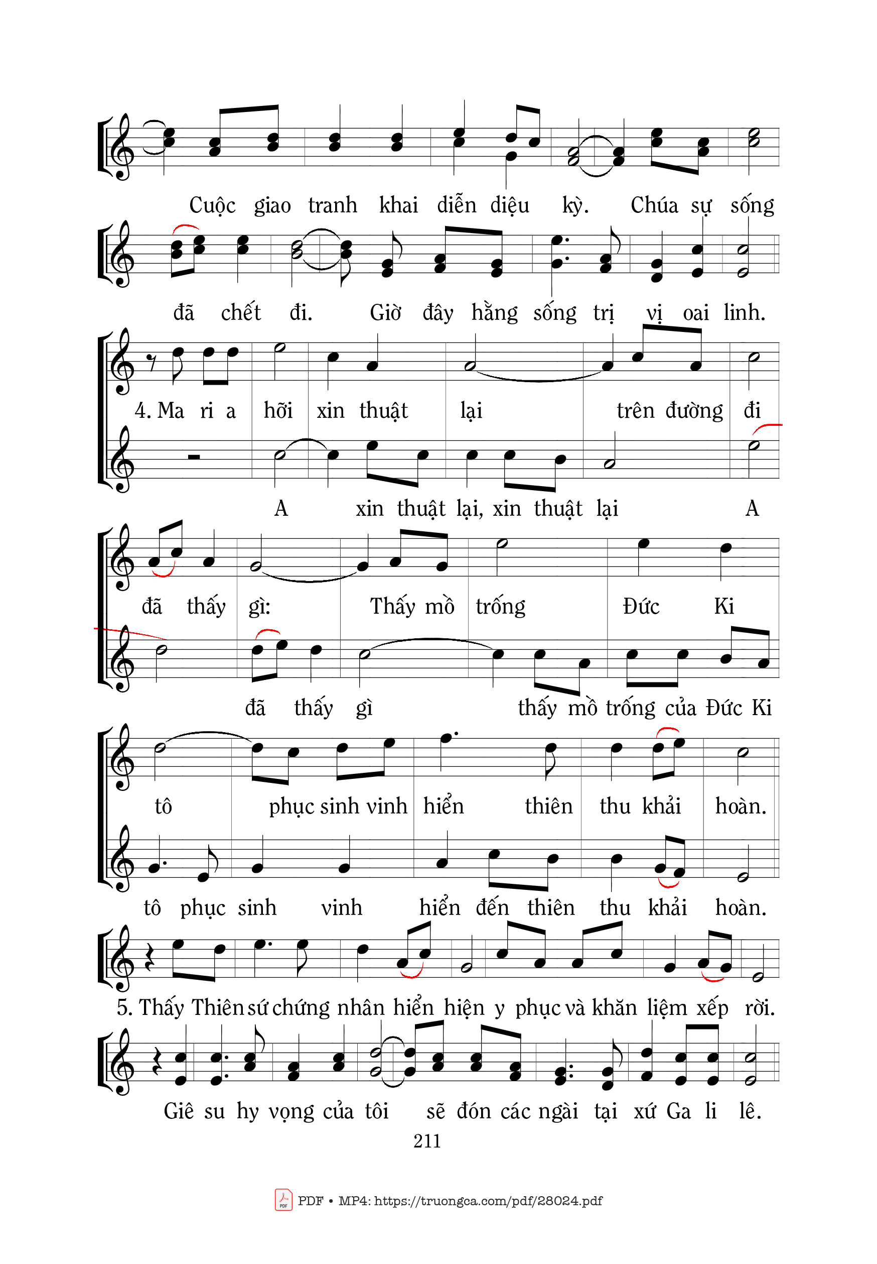 Page 2 of Sheet music PDF Ca Tiếp Liên - Chúa Nhật Phục Sinh - Mi Trầm