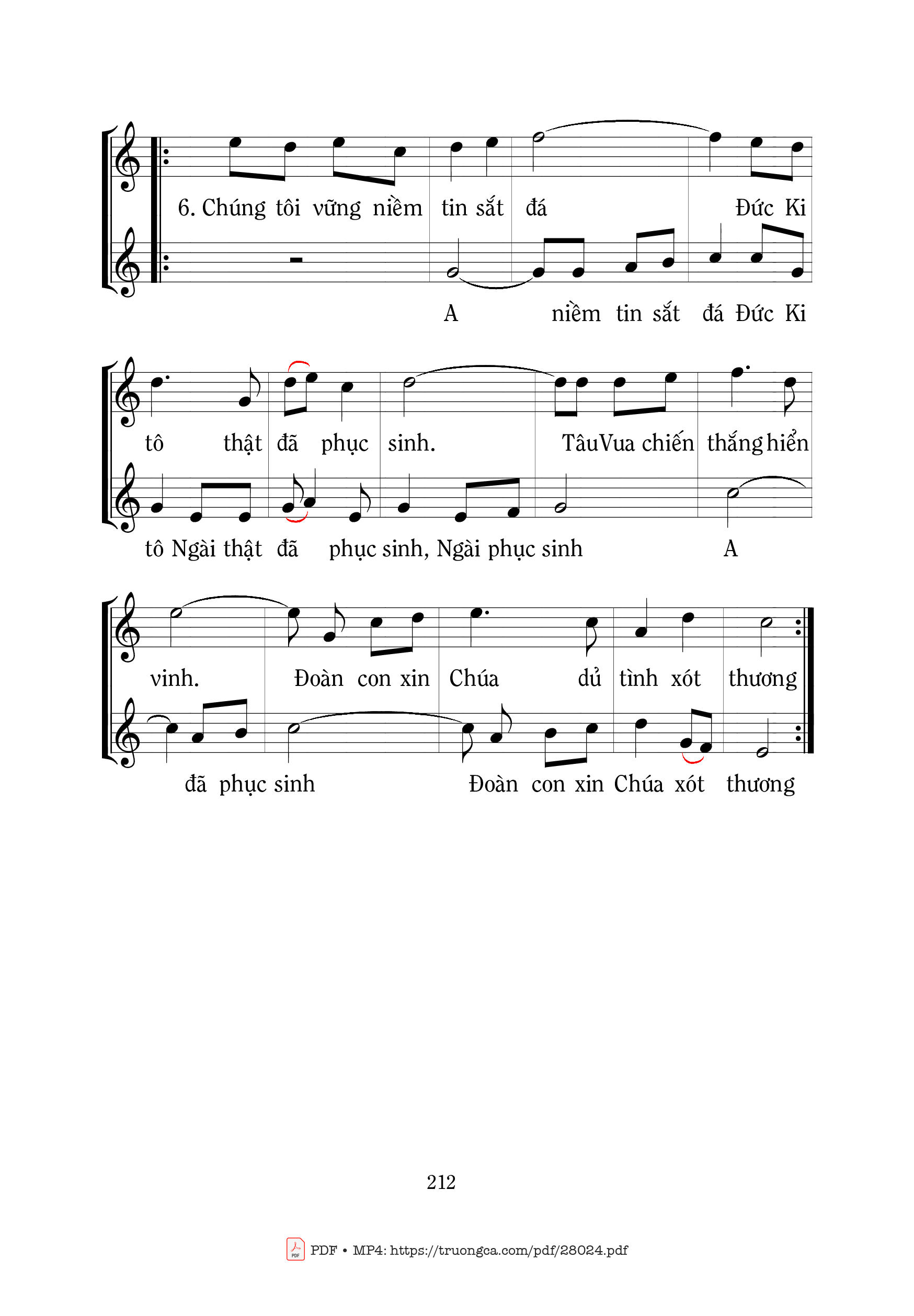 Page 3 of Sheet music PDF Ca Tiếp Liên - Chúa Nhật Phục Sinh - Mi Trầm