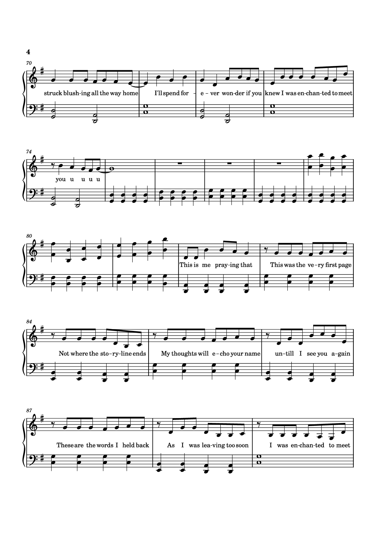 Page 4 of Sheet music PDF Piano Enchanted Piano easy - Taylor Swift