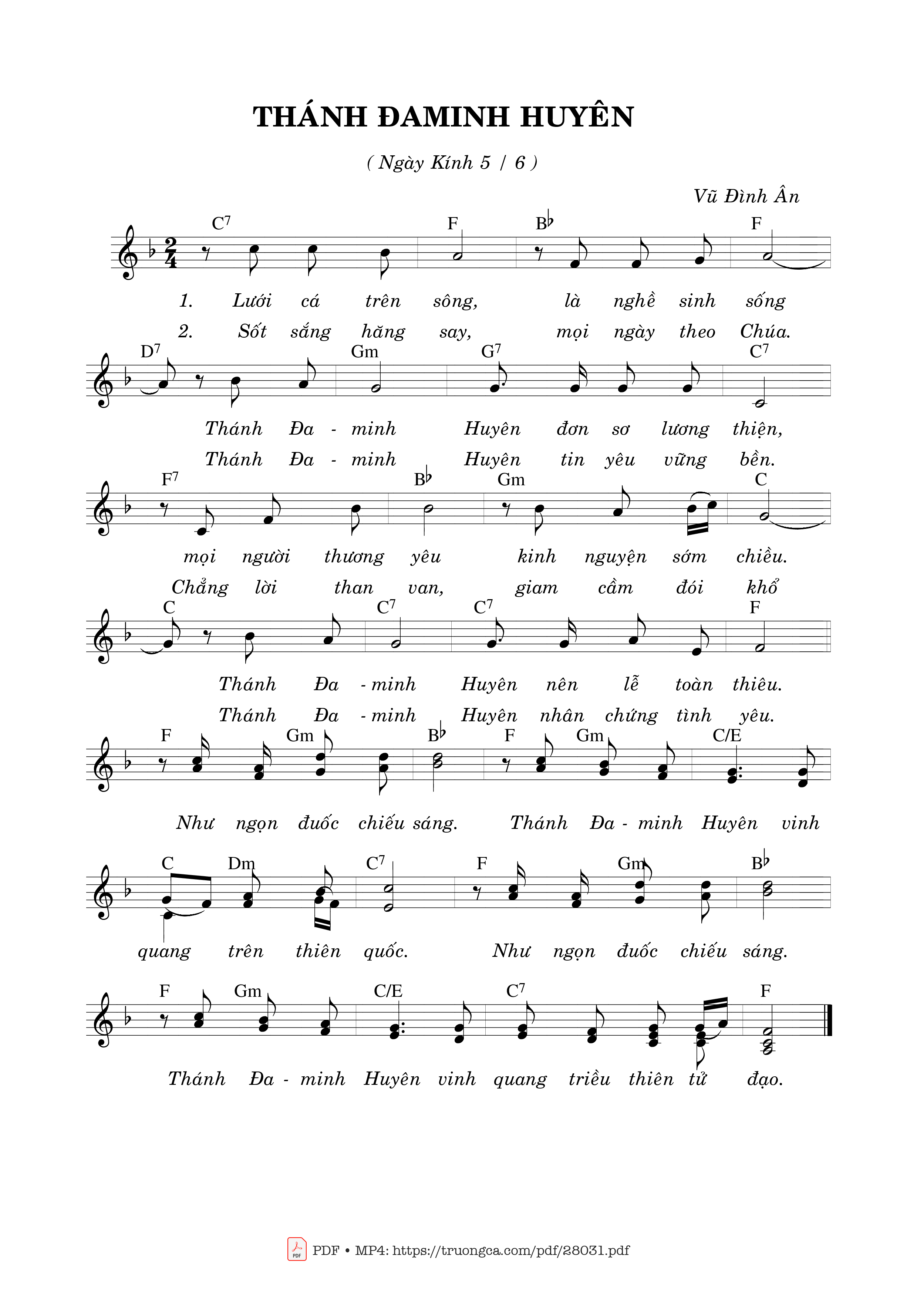 Sheet PDF of Thánh Đaminh Huyên (05.06)