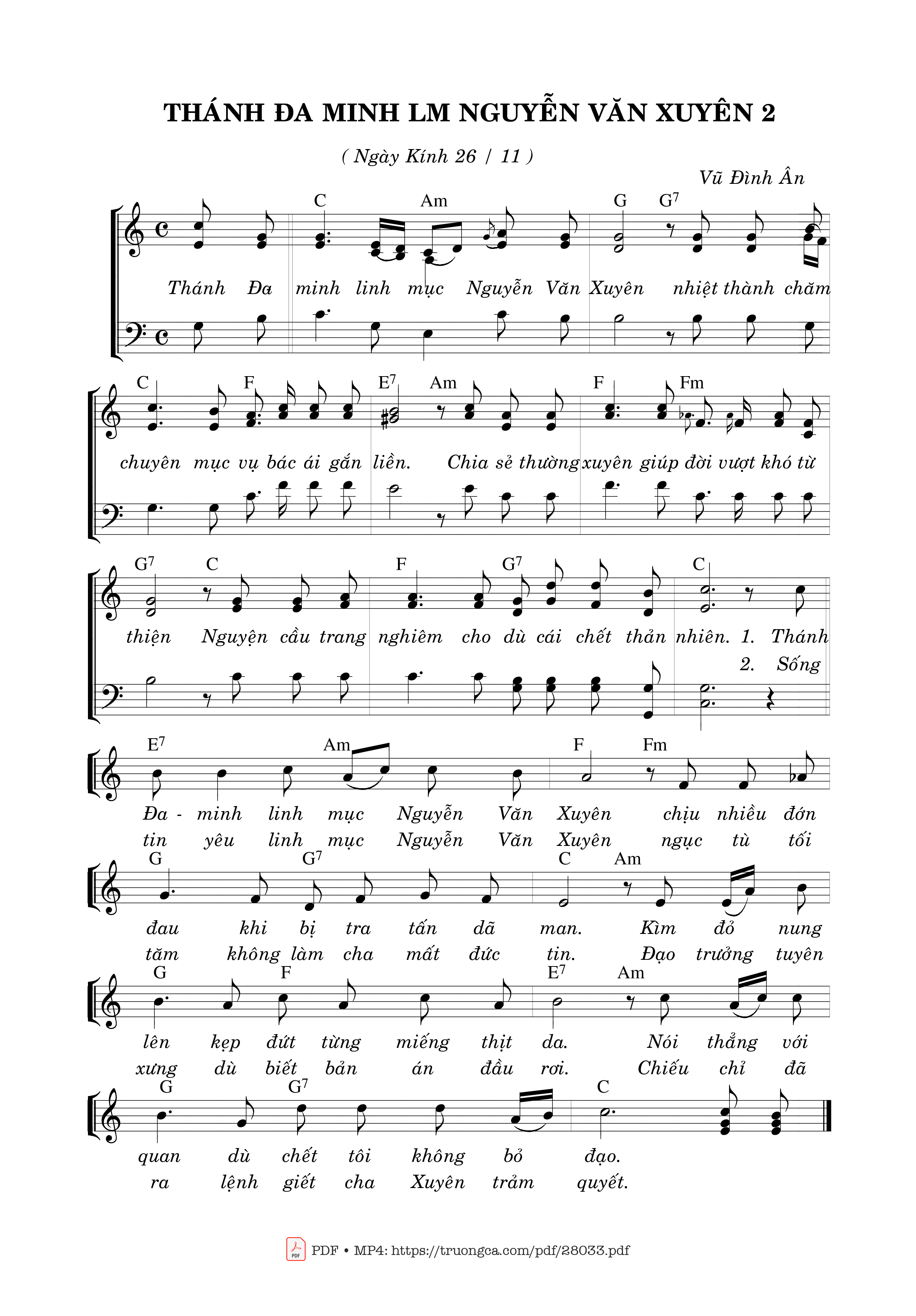 Sheet PDF of Thánh Đaminh Lm. Nguyễn Văn Xuyên (26.11)