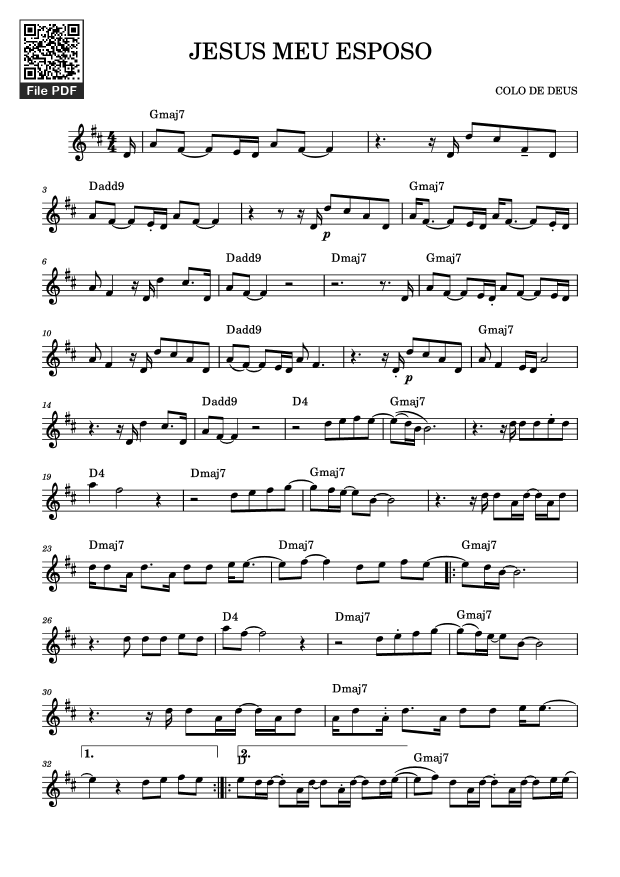 Page 1 of Sheet music PDF JESUS MEU ESPOSO - COLO DE DEUS
