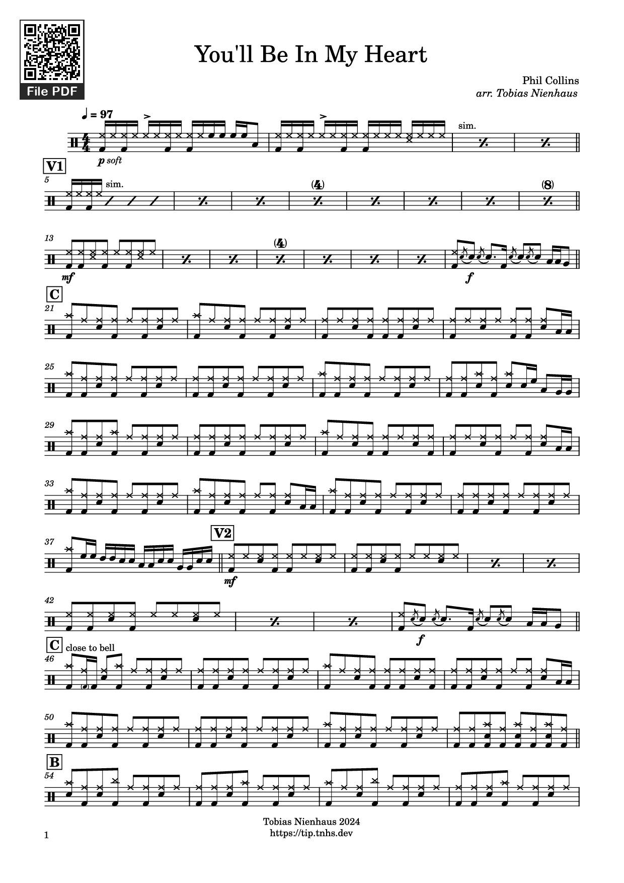 Sheet PDF of You'll Be In My Heart