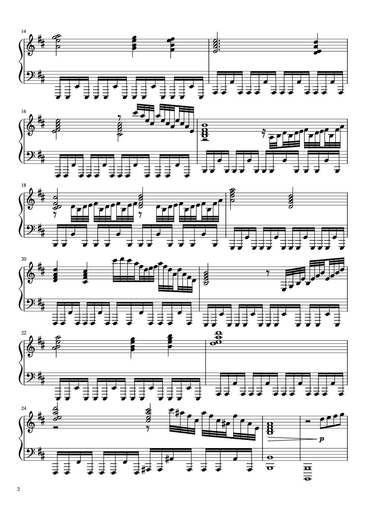Page 2 of Sheet music PDF Piano Ascension to Heaven Piano - Yusuke Ishiwata