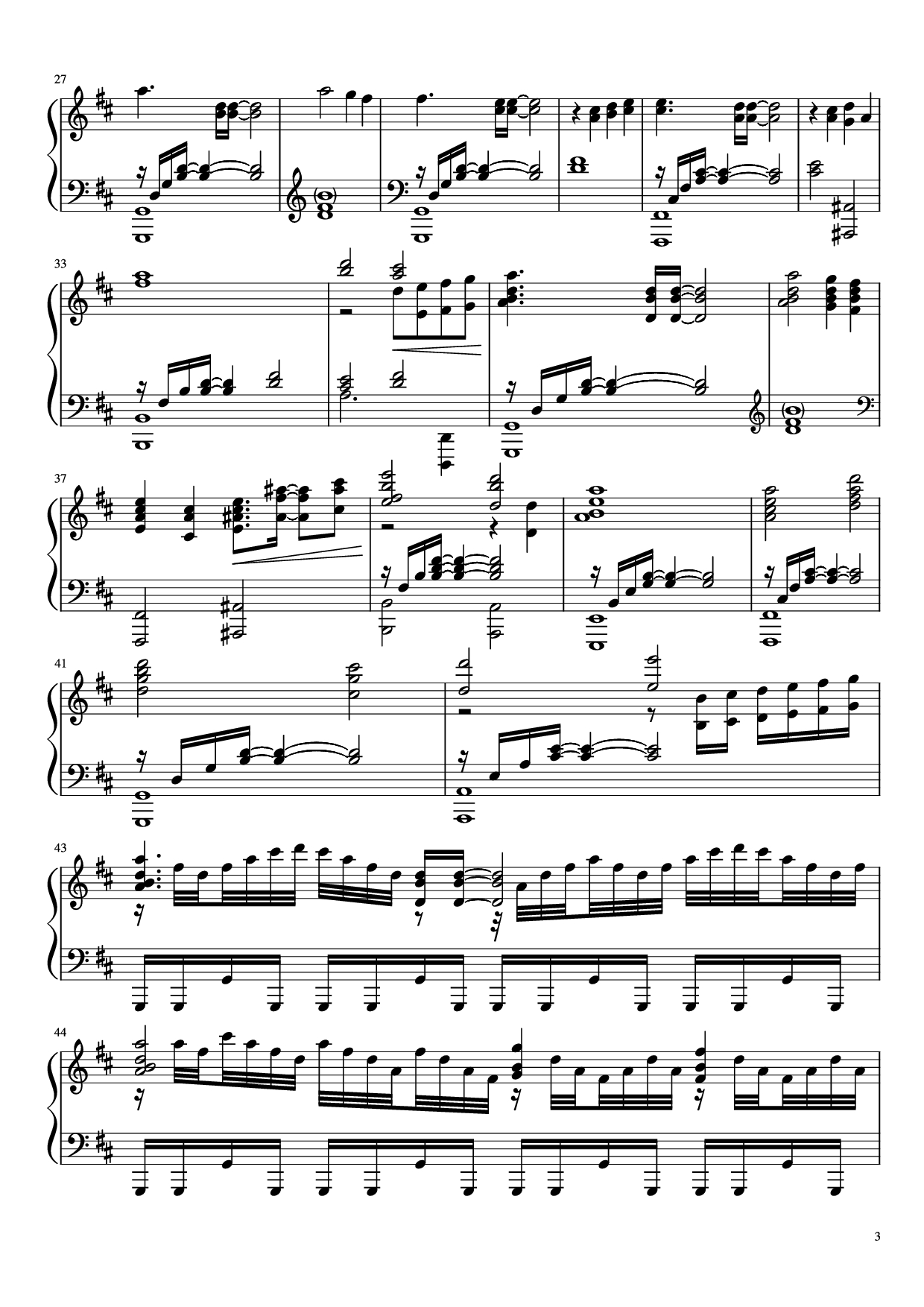 Page 3 of Sheet music PDF Piano Ascension to Heaven Piano - Yusuke Ishiwata