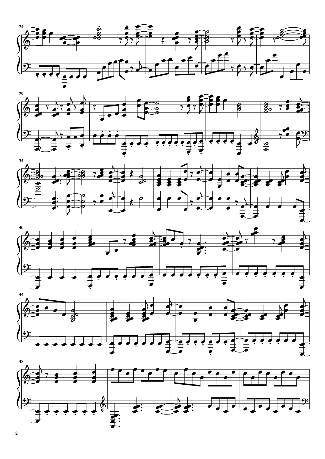 Page 2 of Sheet music PDF Piano Infinite Azure Piano - Composed By PianoCat