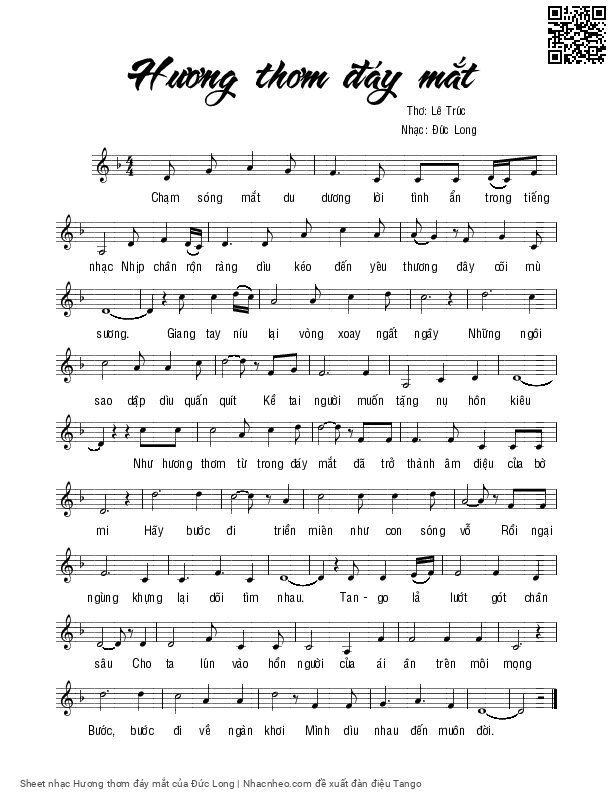 Page 1 of Sheet music PDF Hương thơm đáy mắt - Đức Long