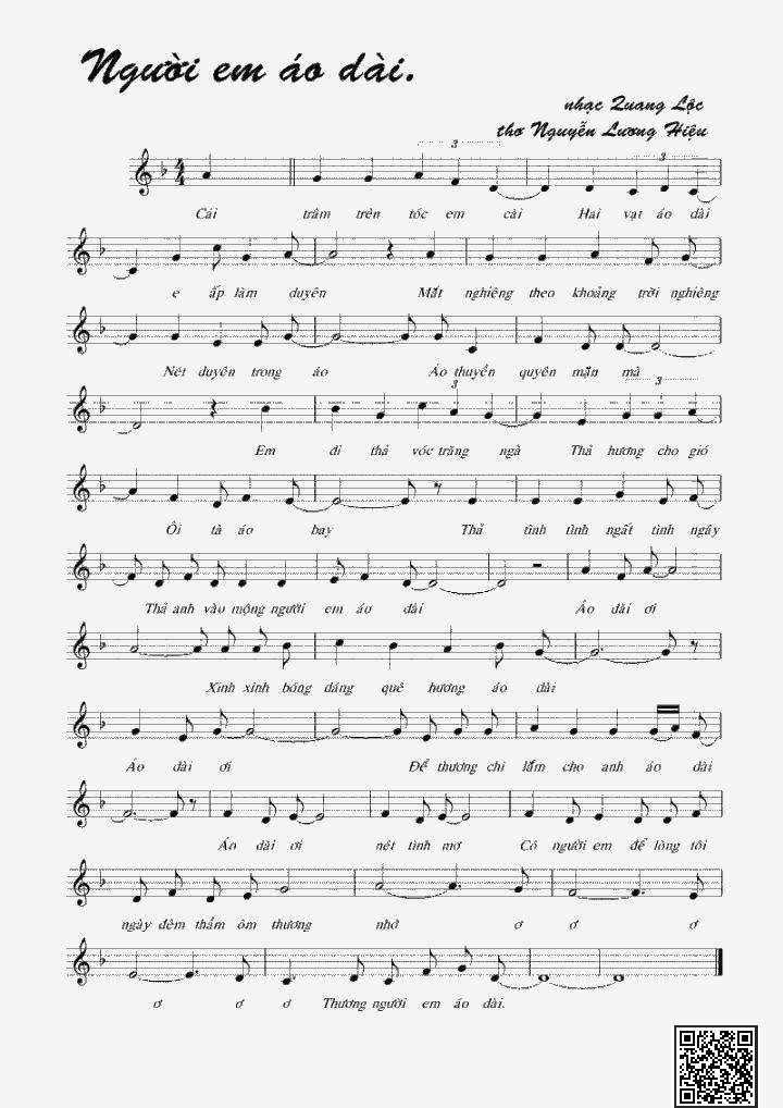 Page 1 of Sheet music PDF Người Em Áo Dài - Quang Lộc