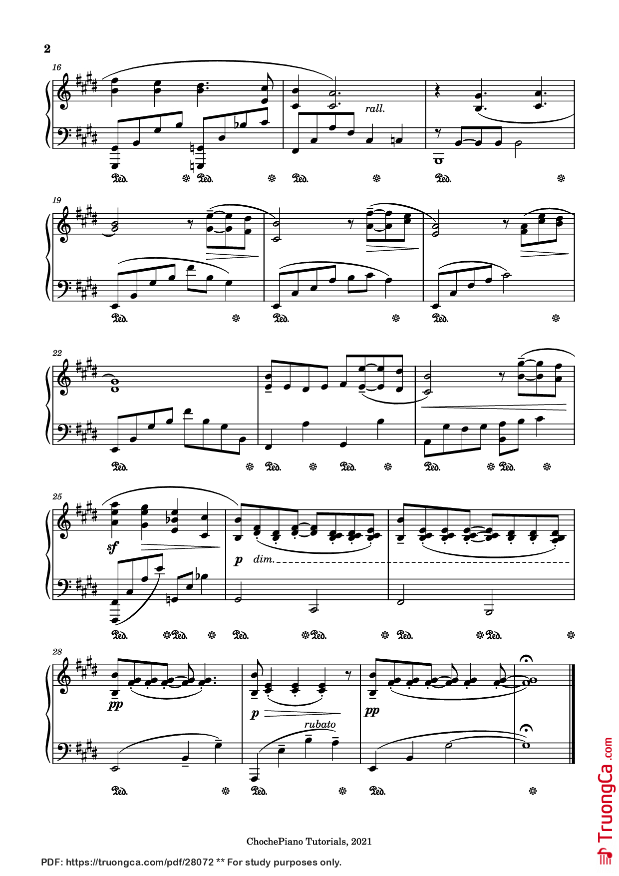 Page 2 of Sheet music PDF Piano Piano Solo - Love Affair - Ennio Morricone