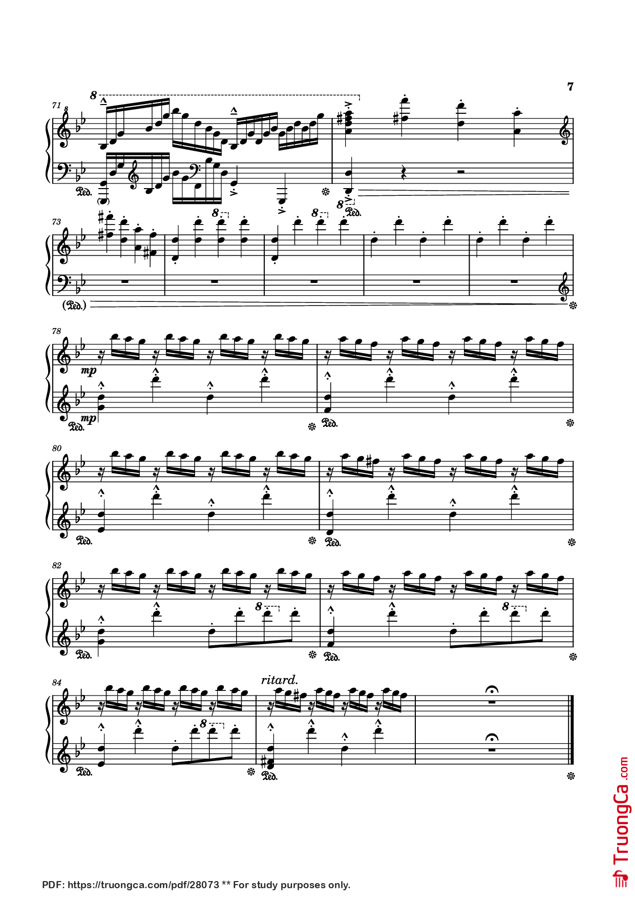 Page 7 of Sheet music PDF Piano Rain Piano - Composed by Tony Ann