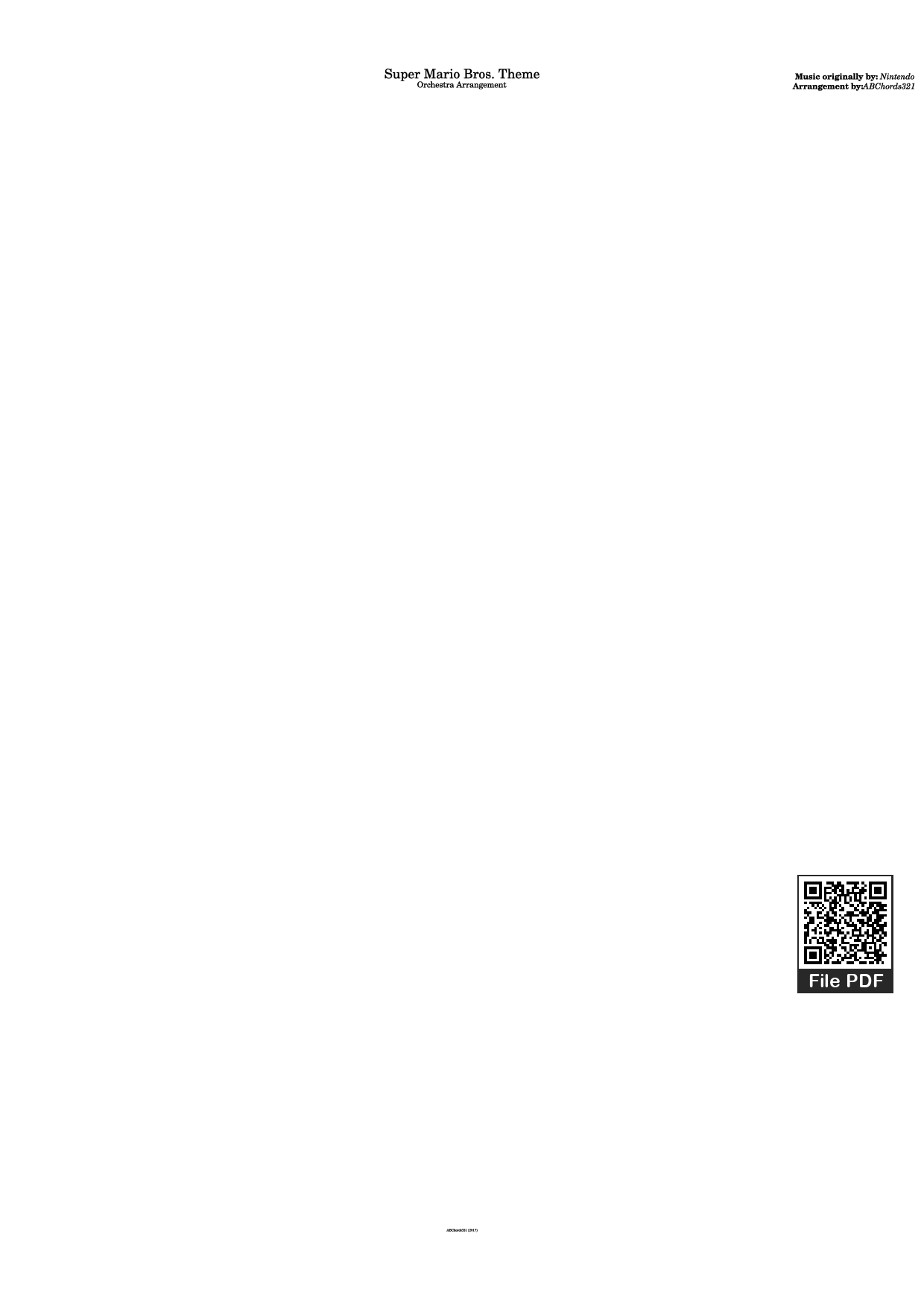 Sheet PDF of Super Mario Bros. Theme Piano