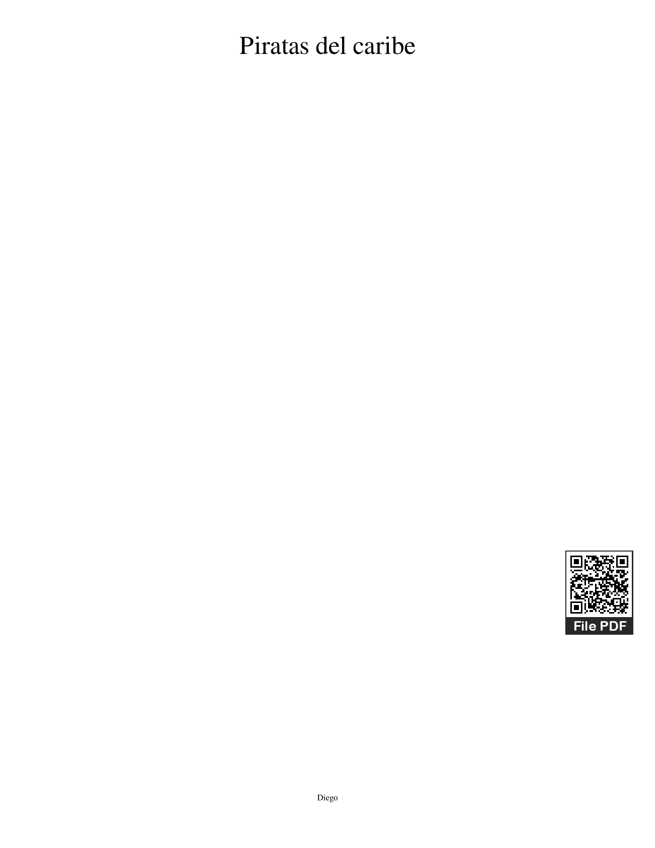 Sheet PDF of Piratas del caribe Piano