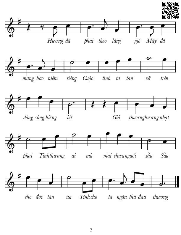 Page 3 of Sheet music PDF Hương tình - Lê Tín Hương