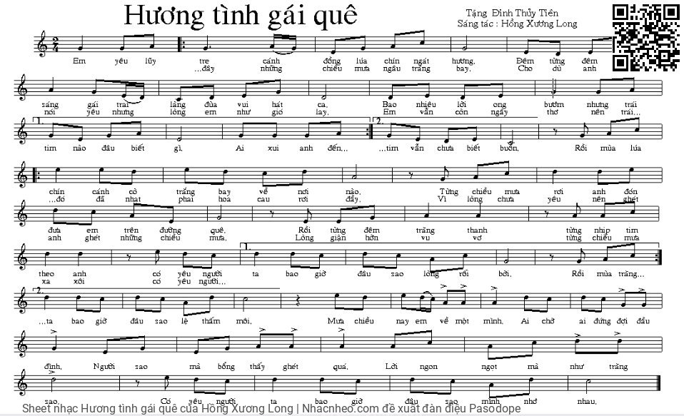 Sheet PDF of Hương tình gái quê
