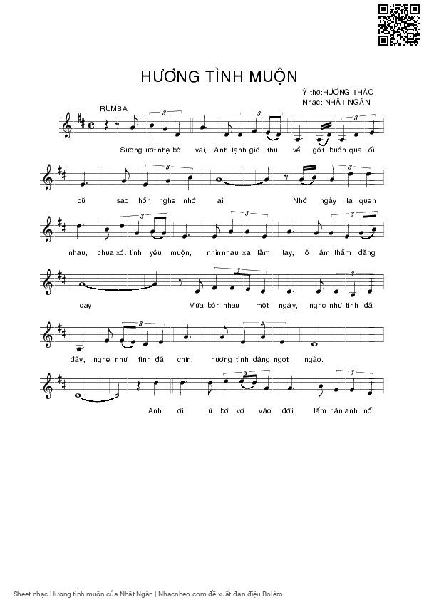 Sheet PDF of Hương tình muộn