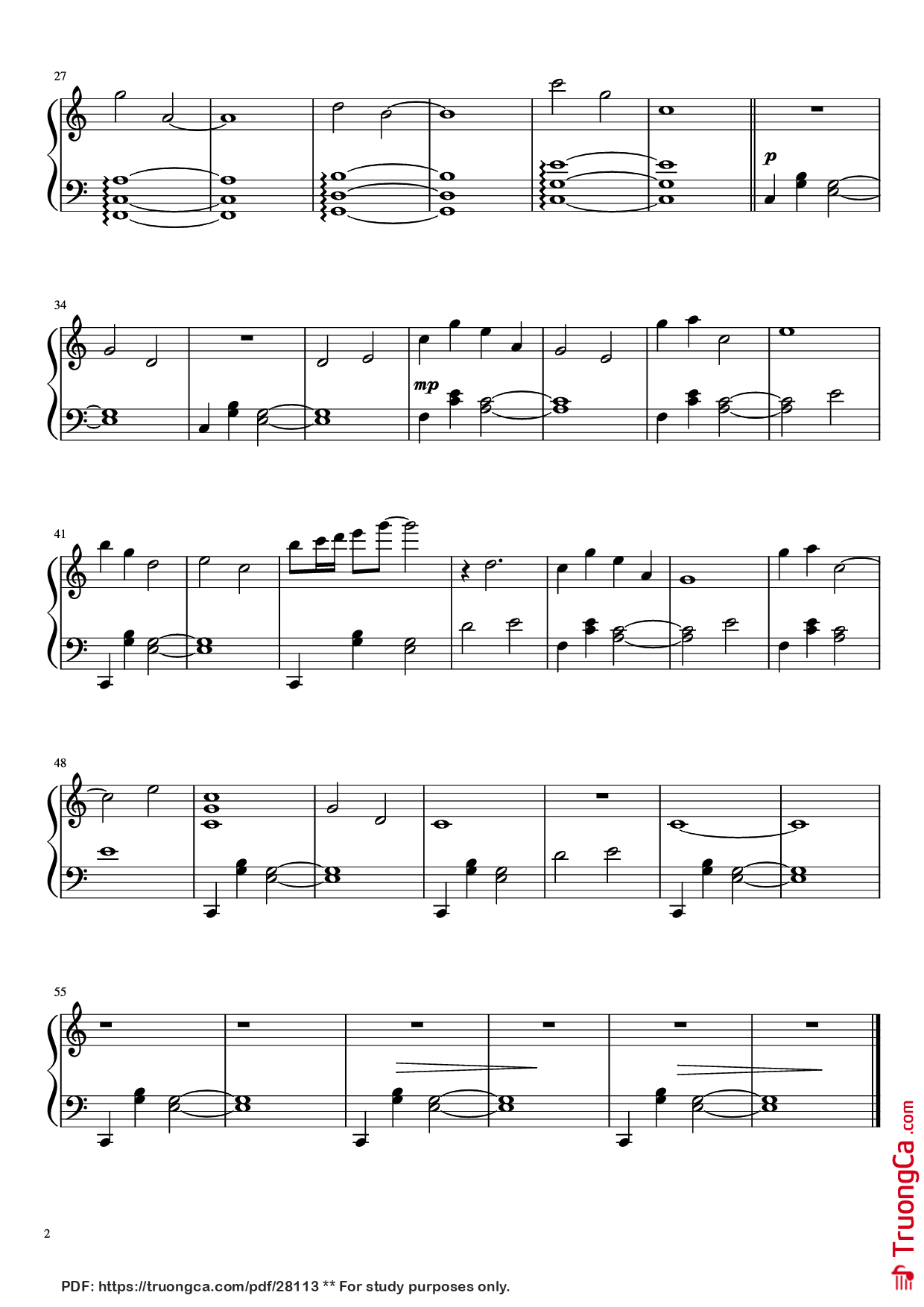 Page 2 of Sheet music PDF Piano Subwoofer Lullaby Piano - C418