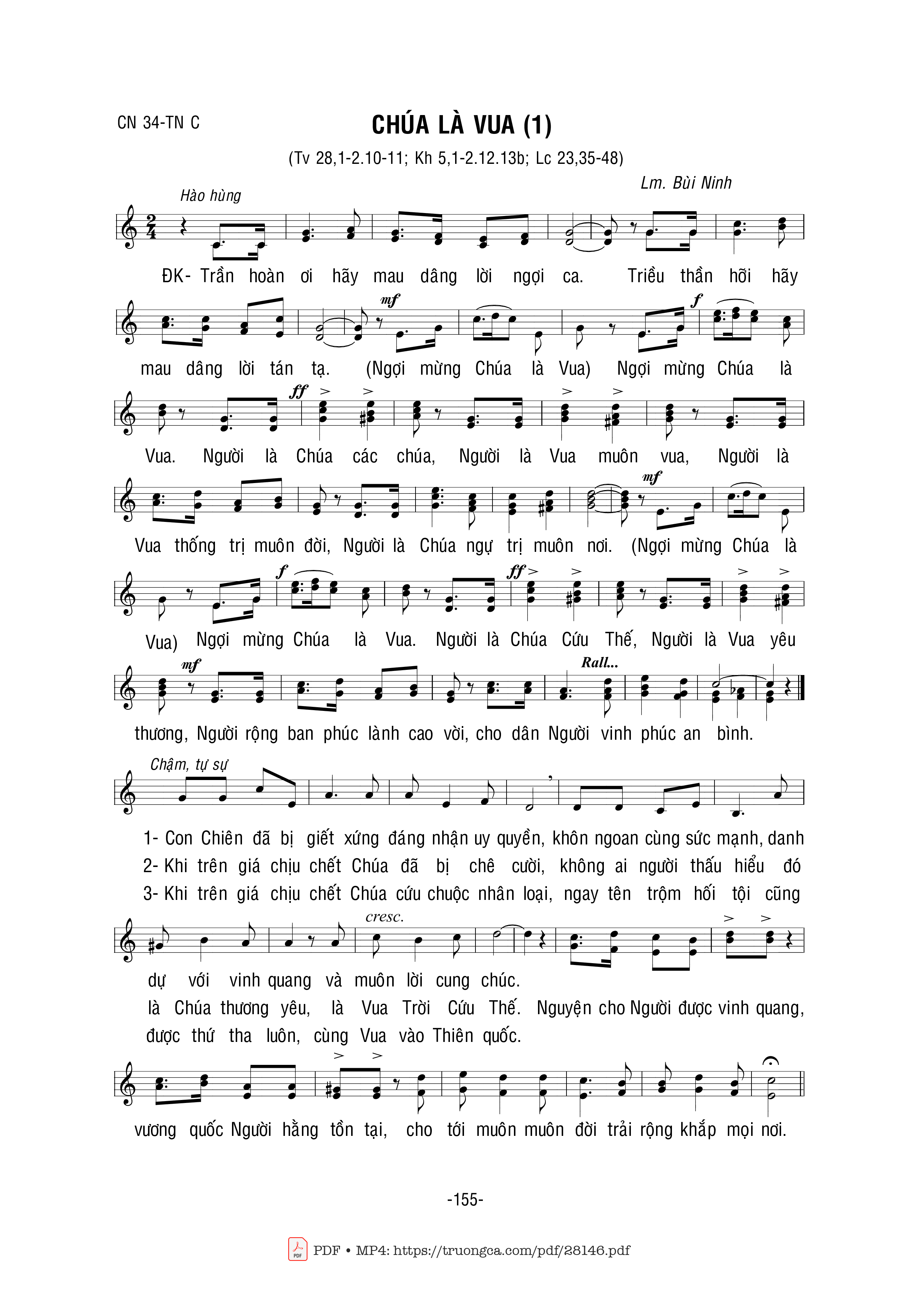 Sheet PDF of Chúa Là Vua - Bùi Ninh