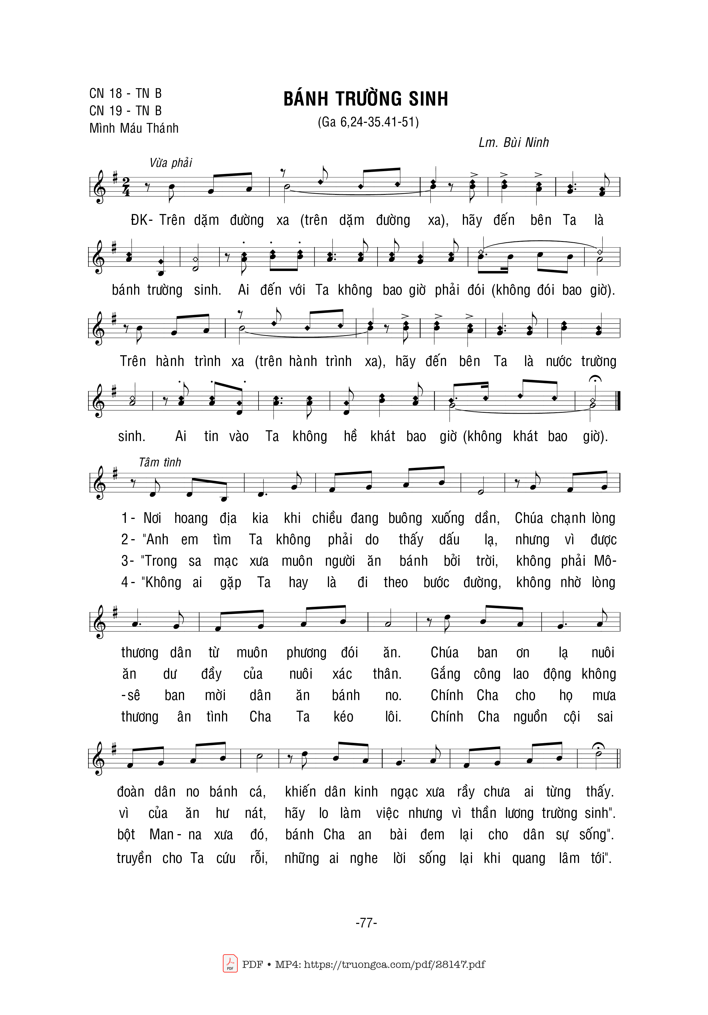 Sheet PDF of Bánh Trường Sinh