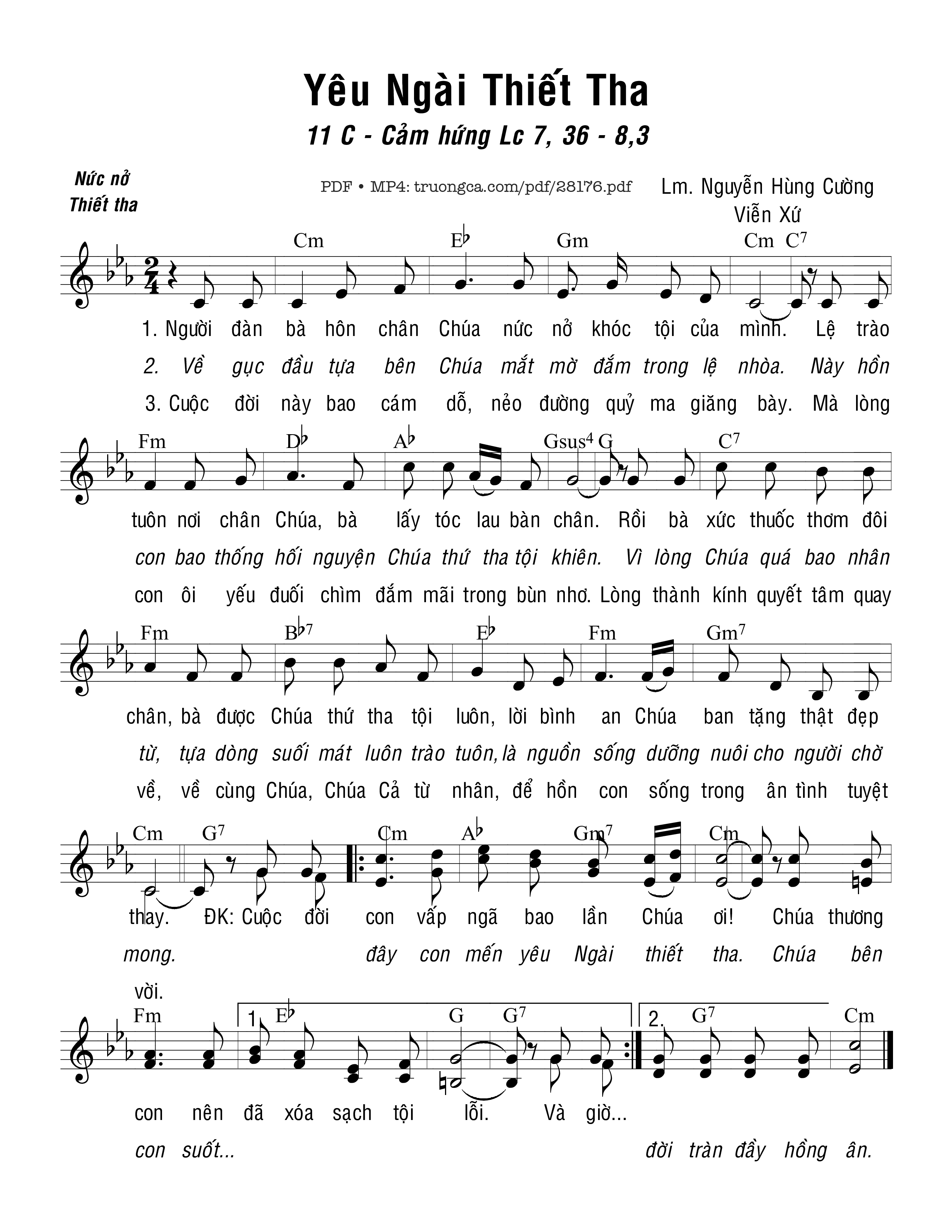 Sheet PDF of Yêu Ngài Thiết Tha