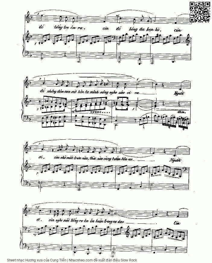 Page 2 of Sheet music PDF Hương xưa - Cung Tiến