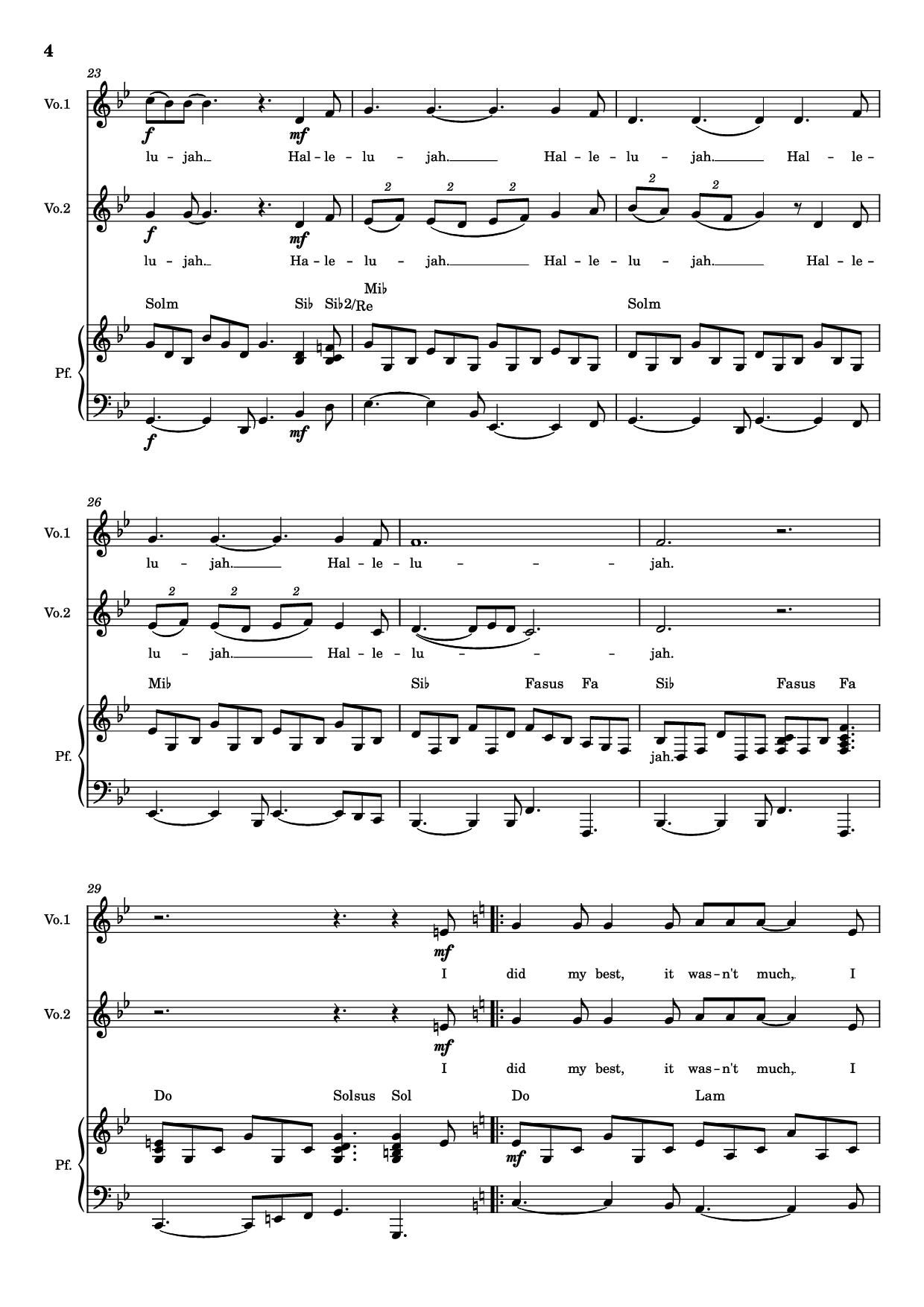 Page 4 of Sheet music PDF Piano Hallelujah Piano - Parole e musica di