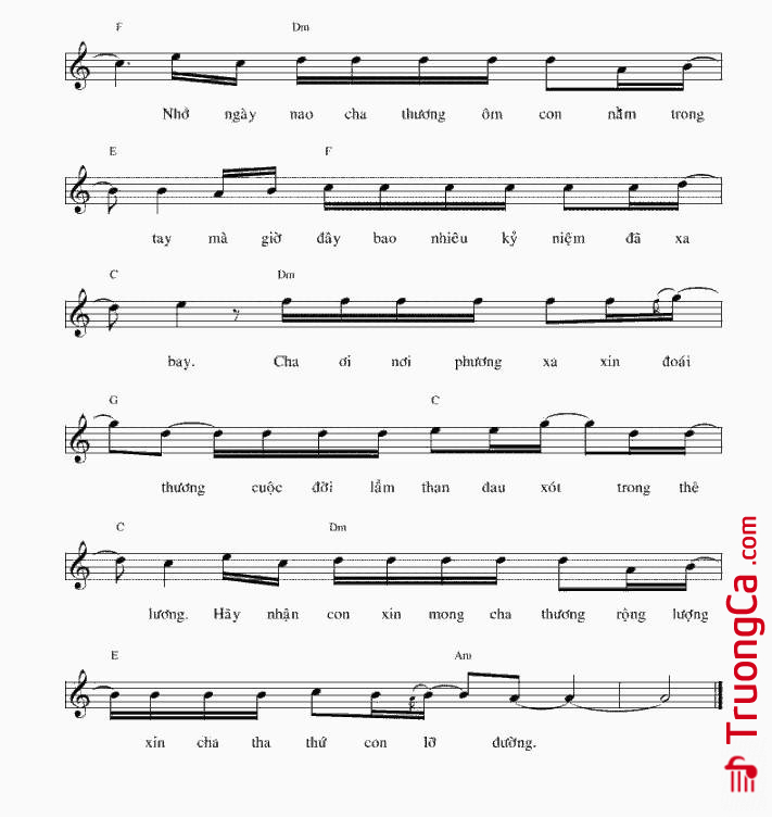 Page 2 of Sheet music PDF Cha Ơi Xin Tha Thứ - Đặng Chí Hùng