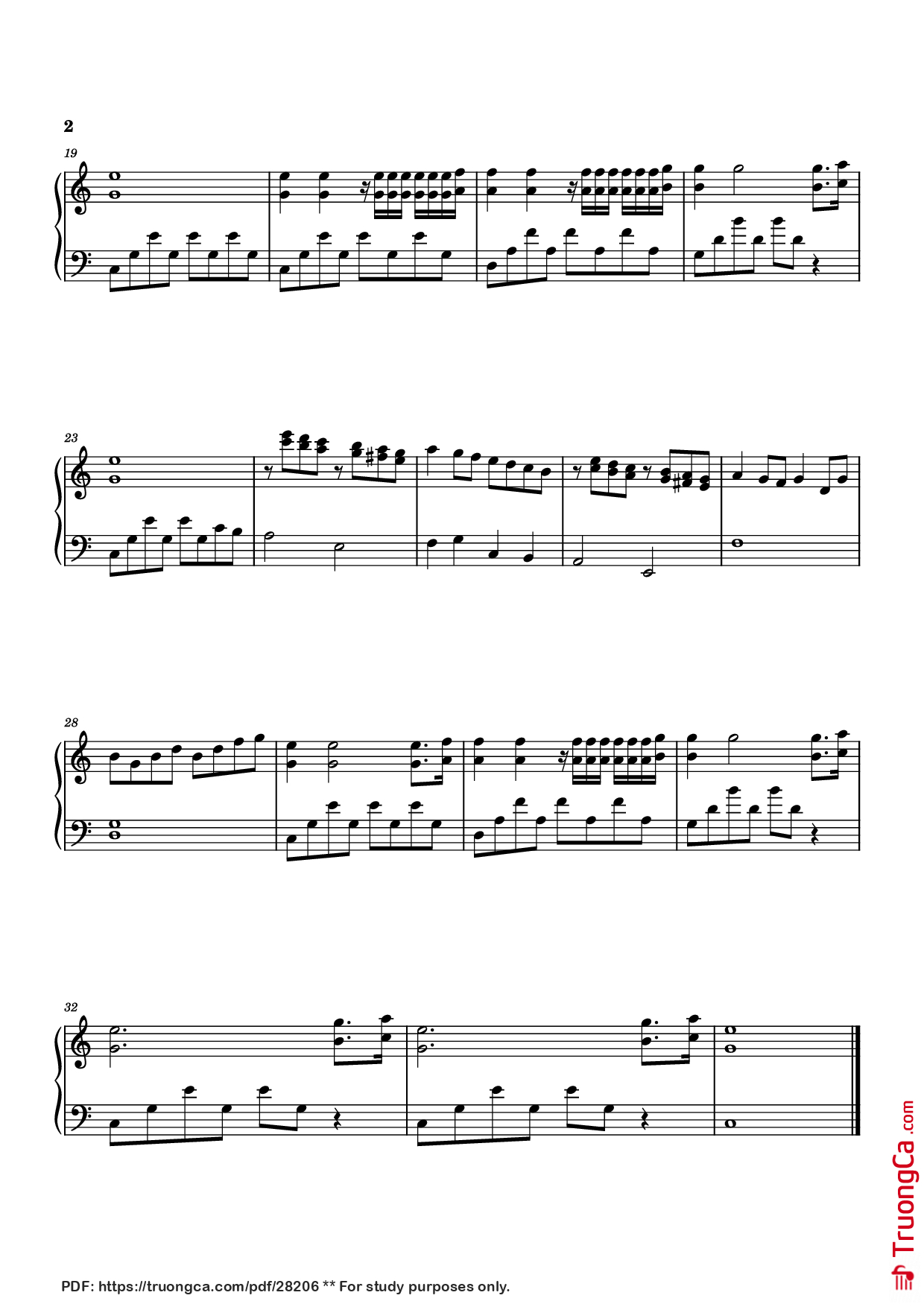 Page 2 of Sheet music PDF Piano Balade pour Adeline Piano - Paul de Senneville