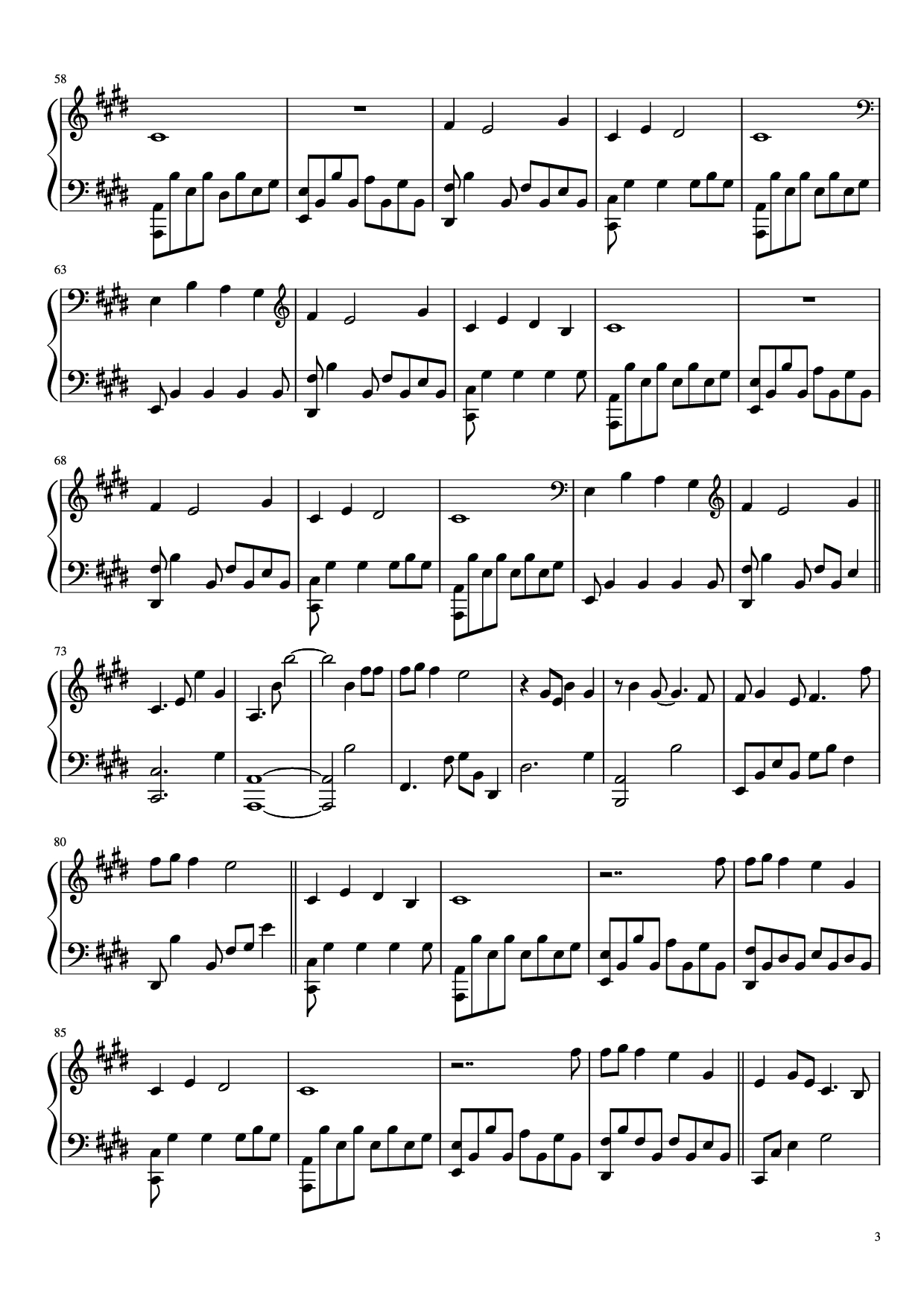 Page 3 of Sheet music PDF Piano Lonely Day Piano - Jurrivh