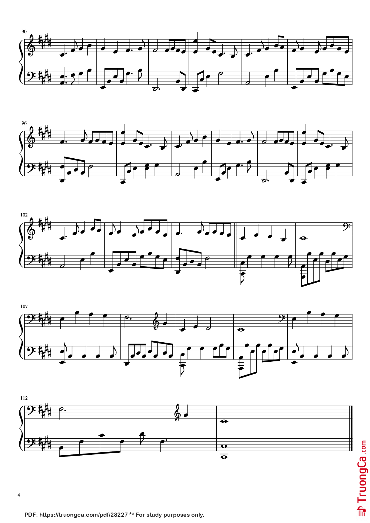 Page 4 of Sheet music PDF Piano Lonely Day Piano - Jurrivh