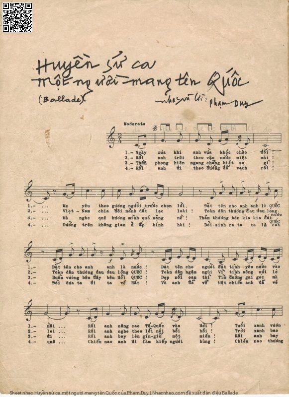 Page 6 of Sheet music PDF Huyền sử ca một người mang tên Quốc - Phạm Duy