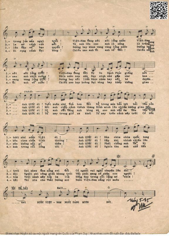 Page 7 of Sheet music PDF Huyền sử ca một người mang tên Quốc - Phạm Duy
